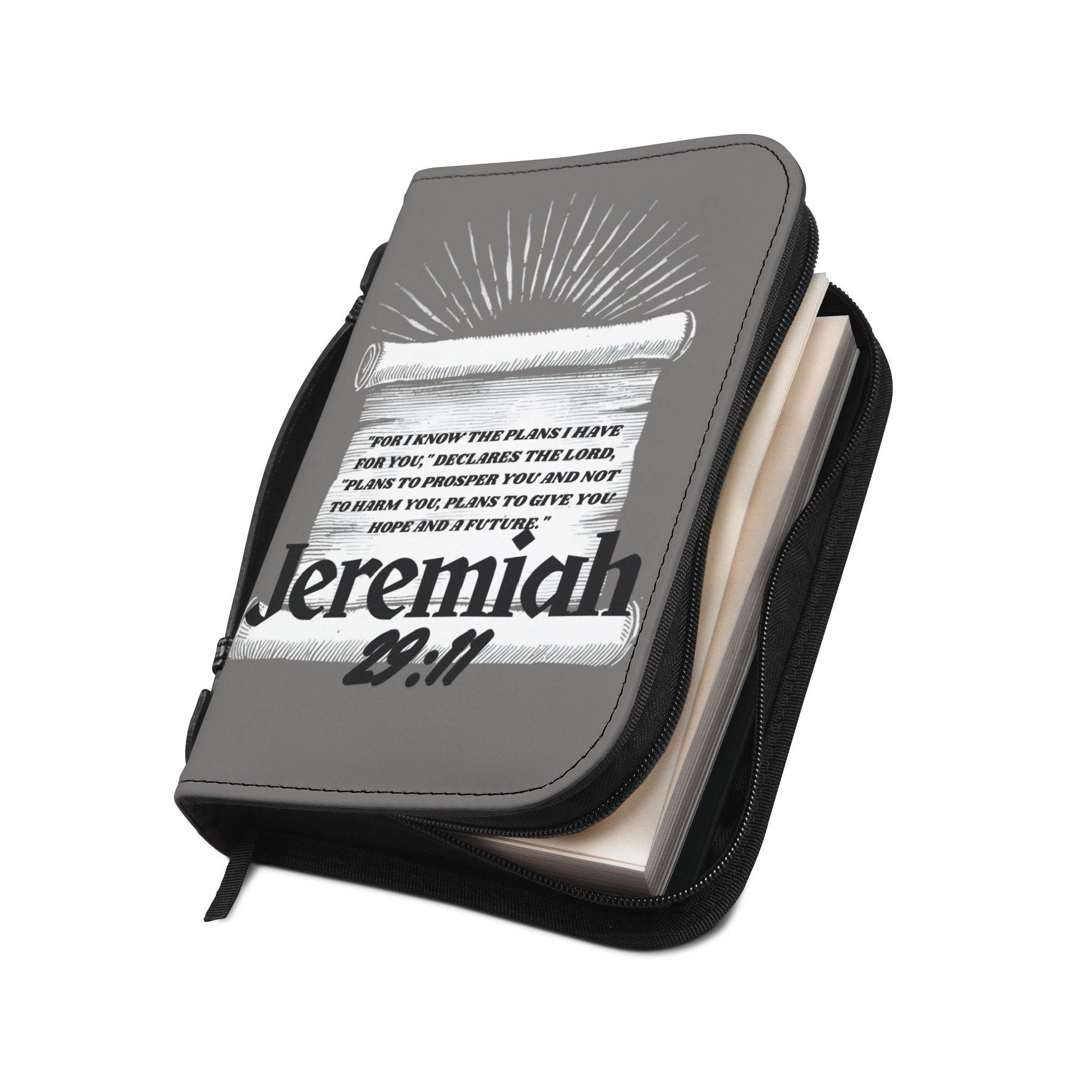 Bible Cover | Jeremiah 29:11 Scripture Scroll Zippered Bible Case