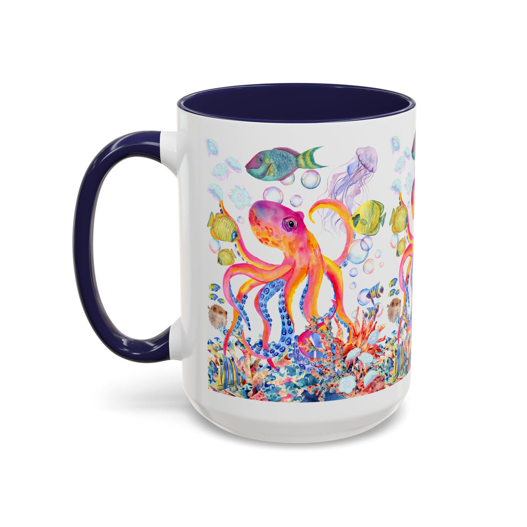 Coffee Mug | Colorful Octopus Accent Mug 11/15oz
