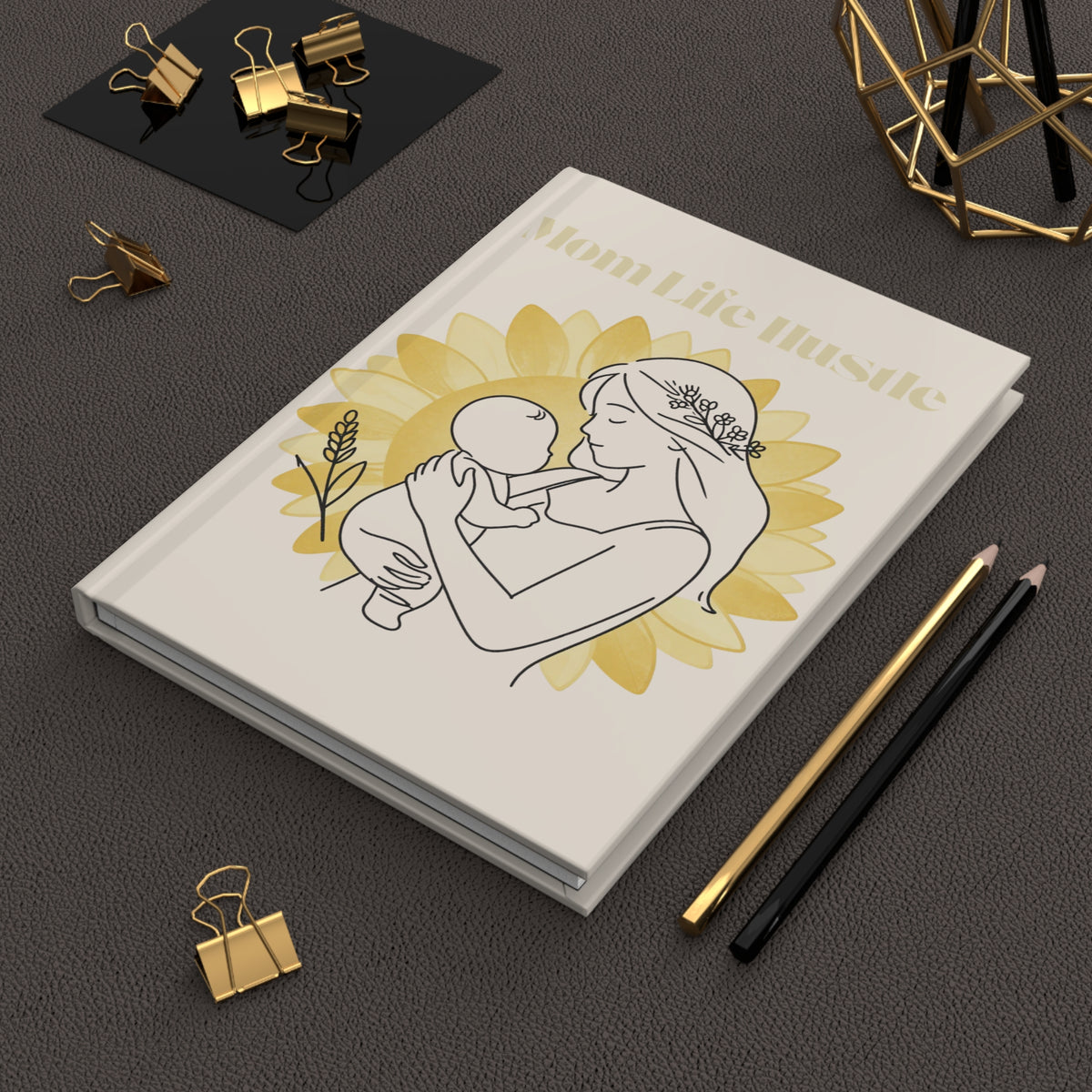 Mom Life Hustle Notebook | Floral Mama Hardcover Journal