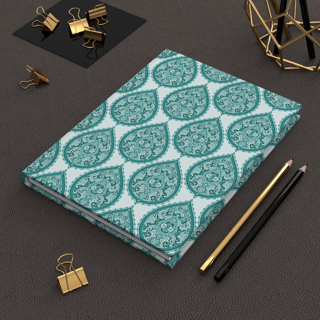 Journal | Decorative Boho Teal Paisley Hardcover  Notebook