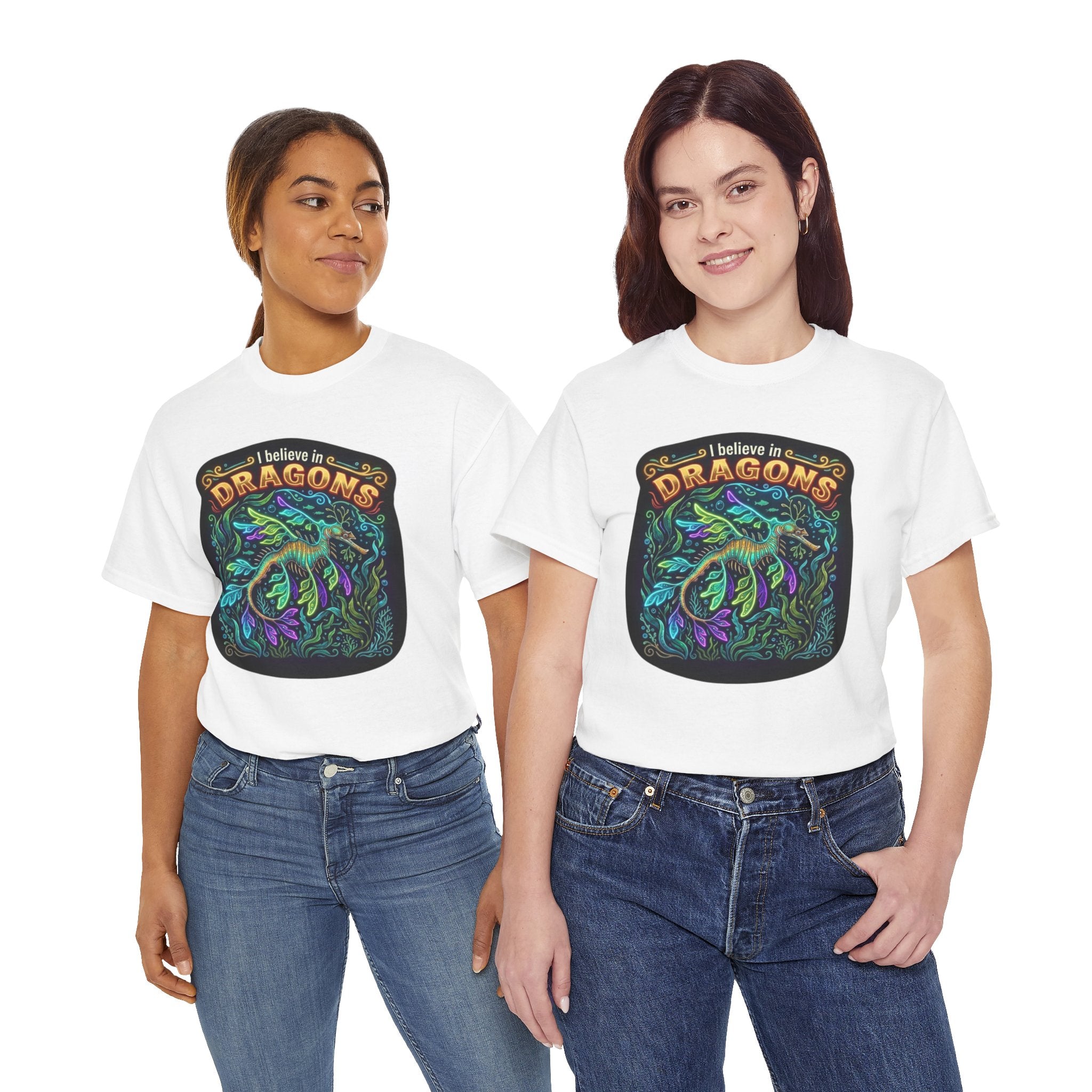 T-Shirt | 'I Believe in Dragons' Colorful Graphic Tee