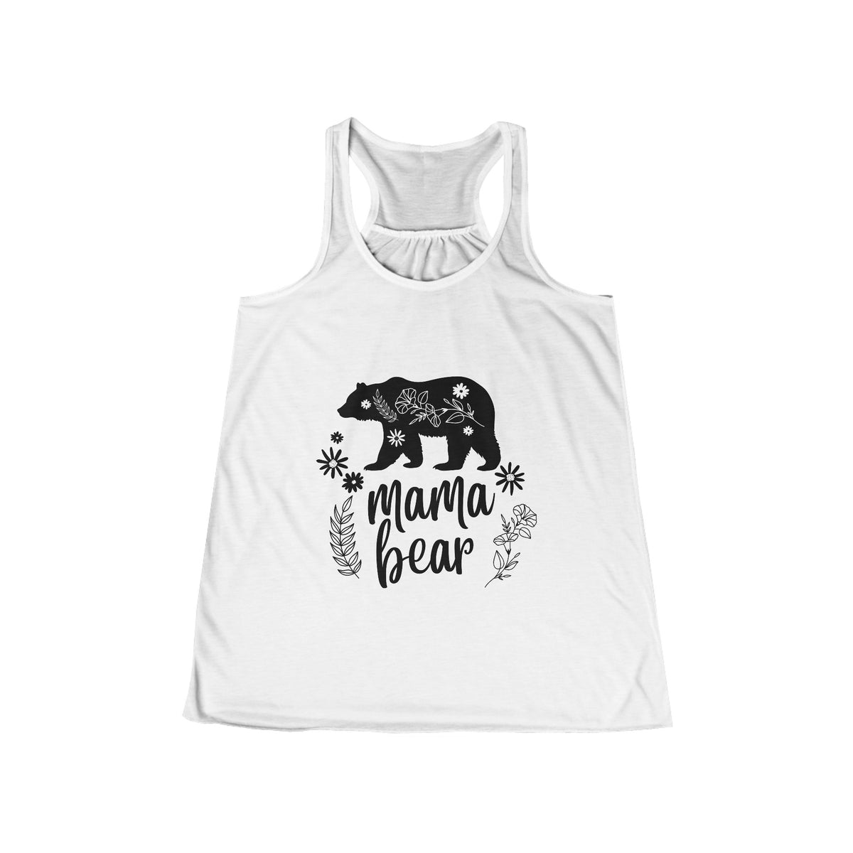 Floral Mama Bear Graphic Racerback Tank Top