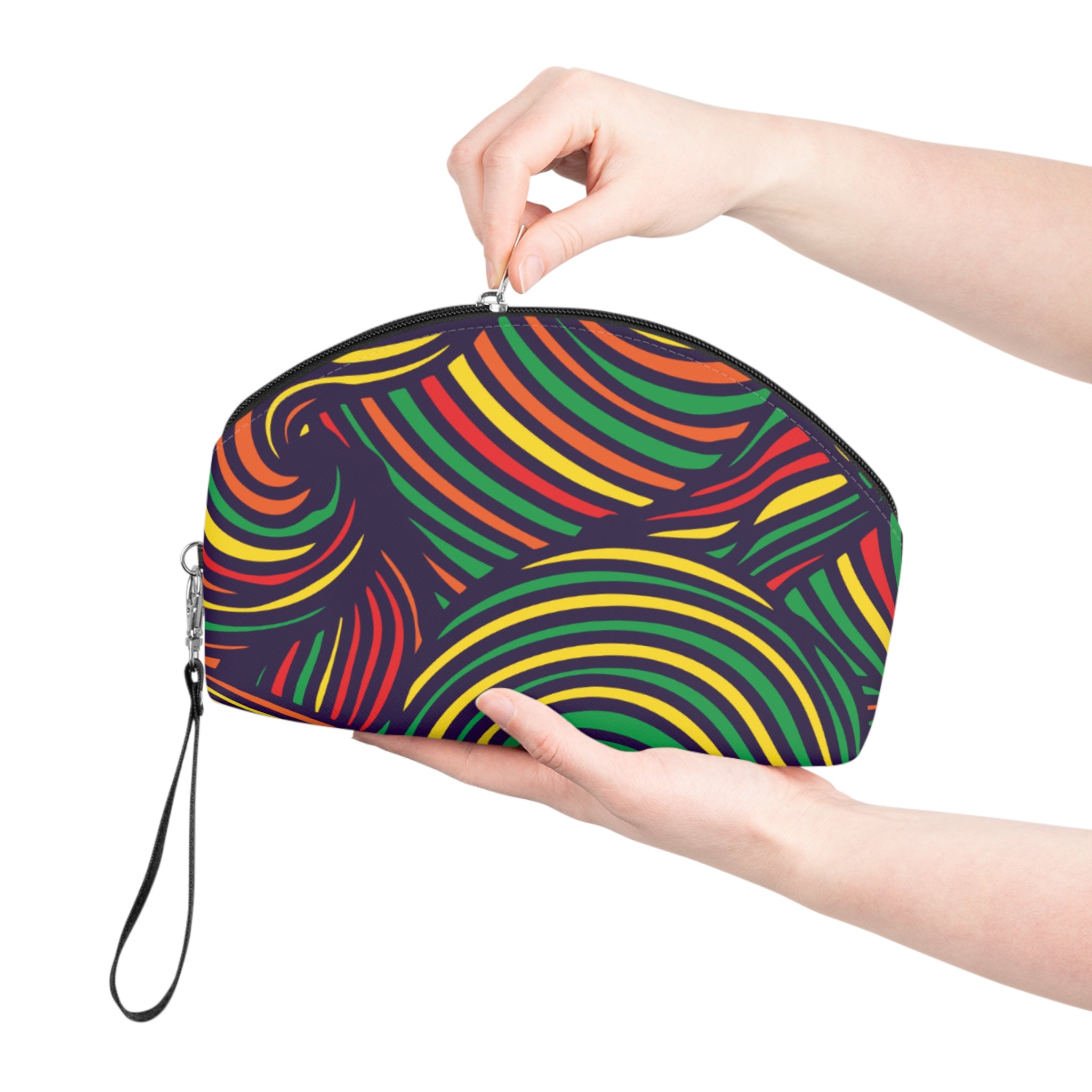 Cosmetic Pouch | Colorful Retro Wave Makeup Bag