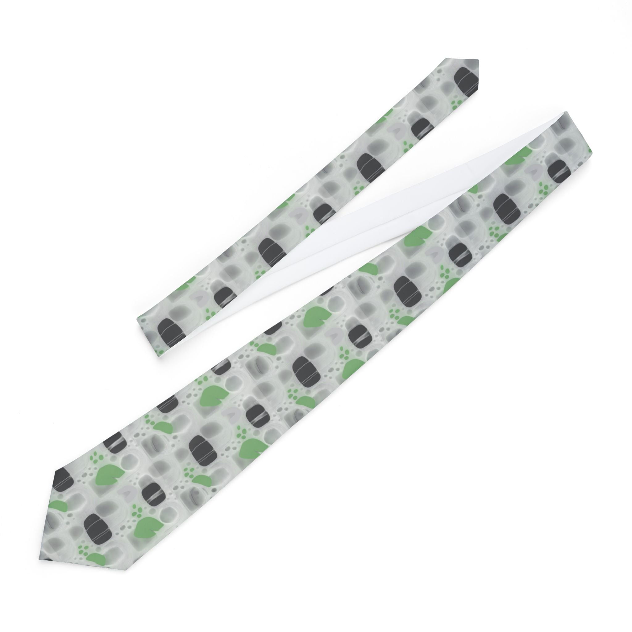 Necktie | Gray & Sage Abstract Pattern Formal Tie