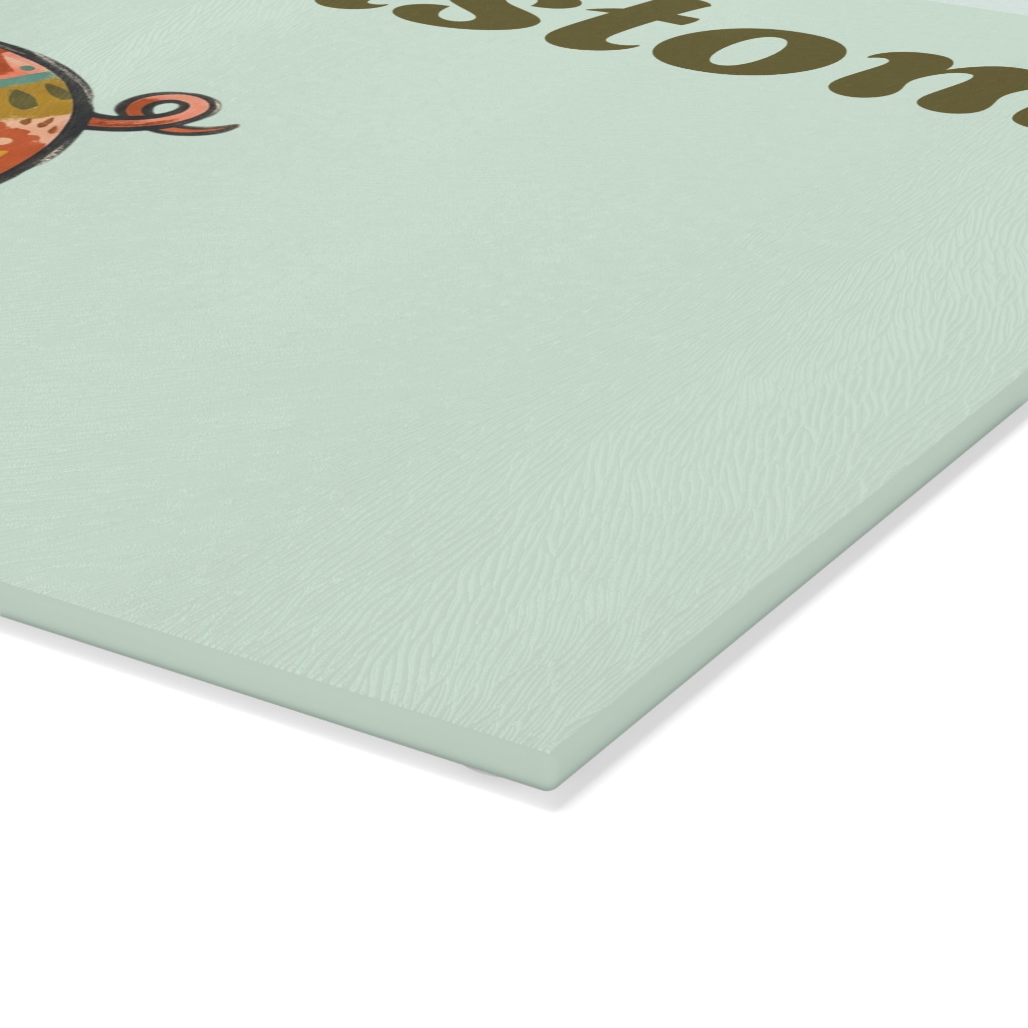Glass Cutting Board | Customizable Floral Folk Art Pig Kitchen Decor