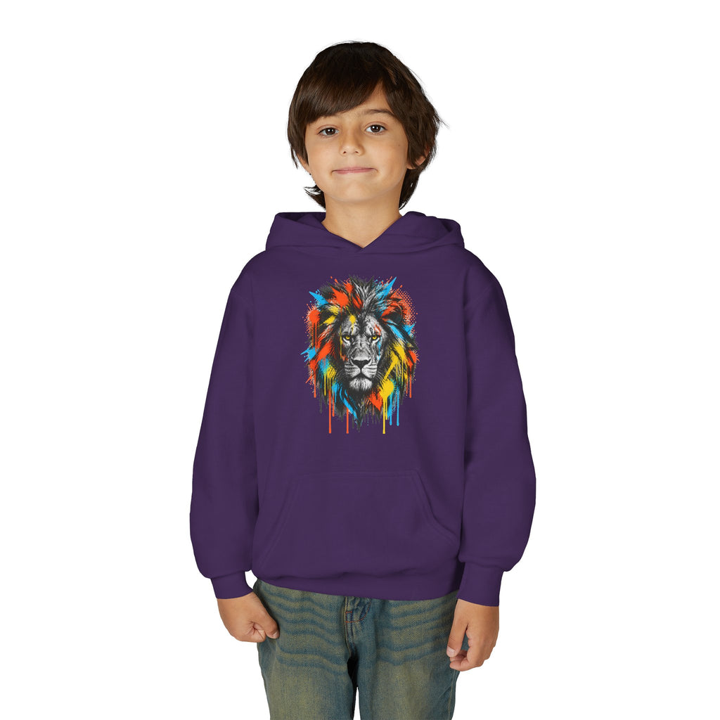 Lion Spirit Paint Drips Youth Hoodie