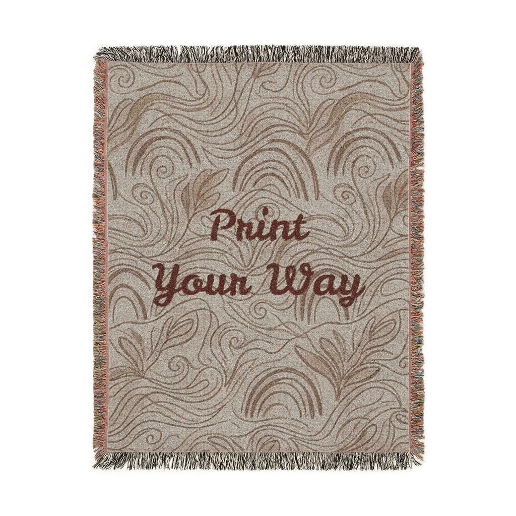 Customizable Woven Floral Throw
