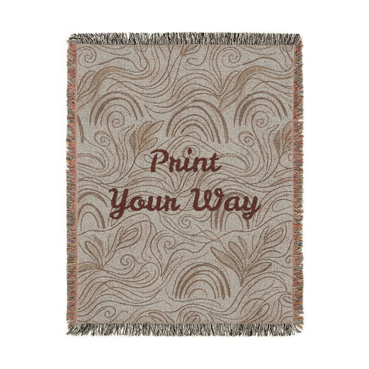 Customizable Woven Floral Throw
