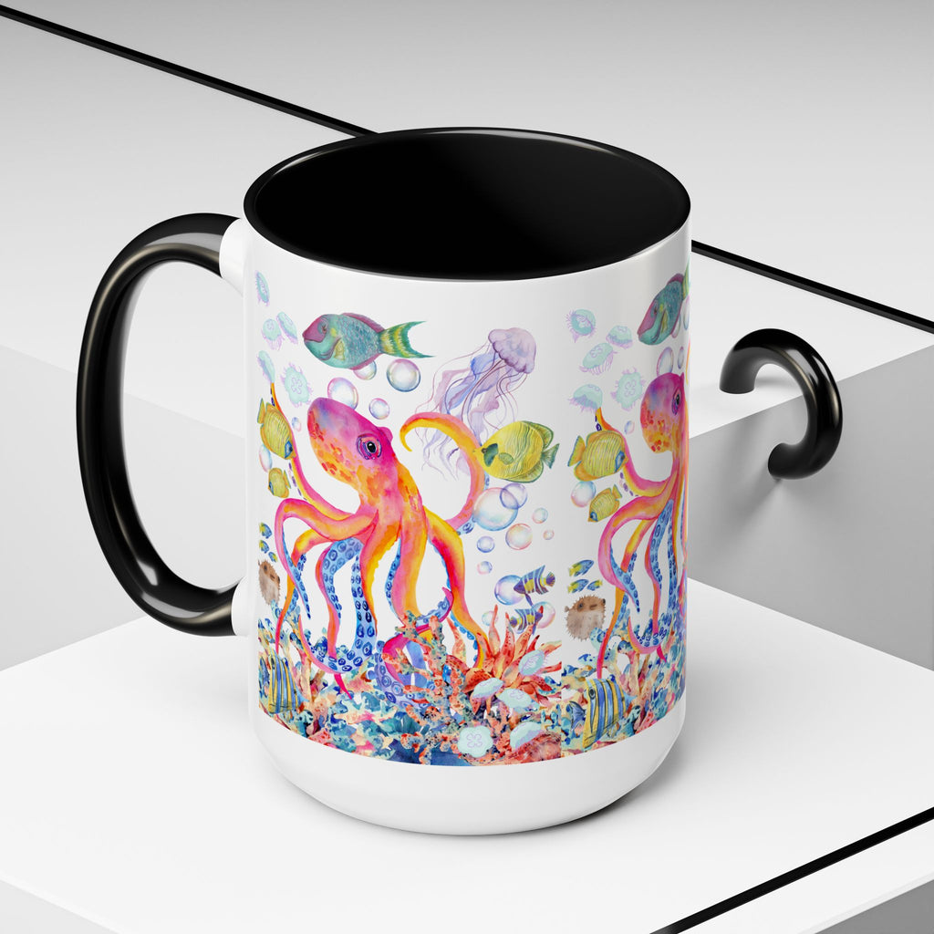 Coffee Mug | Colorful Octopus Accent Mug 11/15oz