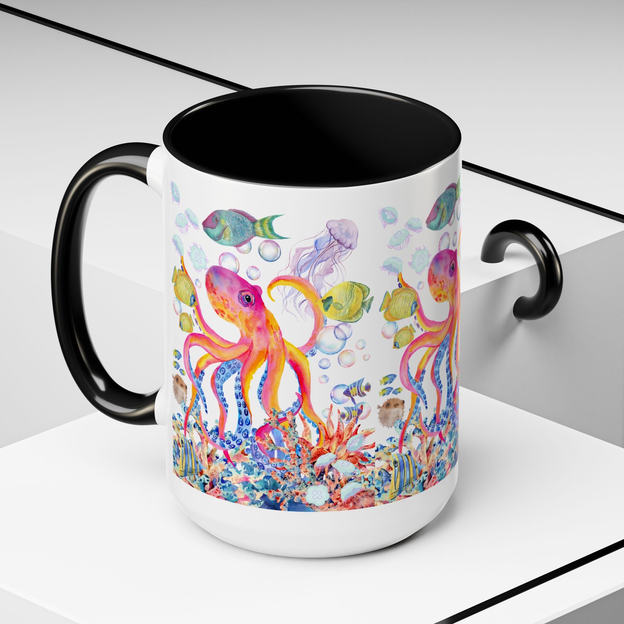 Coffee Mug | Colorful Octopus Accent Mug 11/15oz