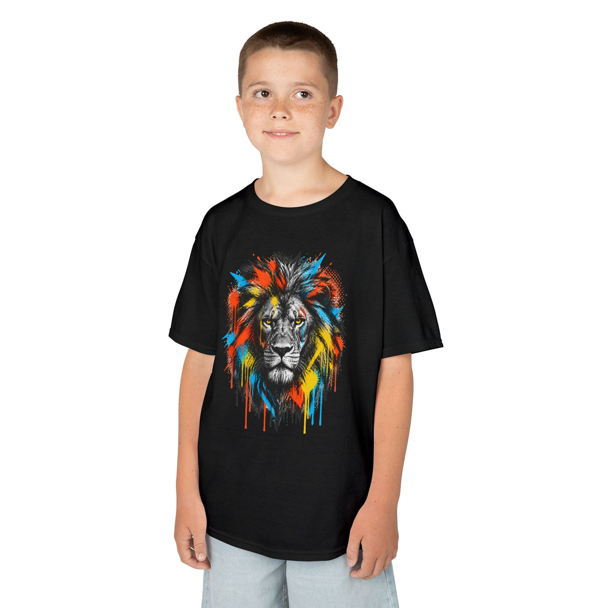 Lion Spirit Colorful Drip T-Shirt