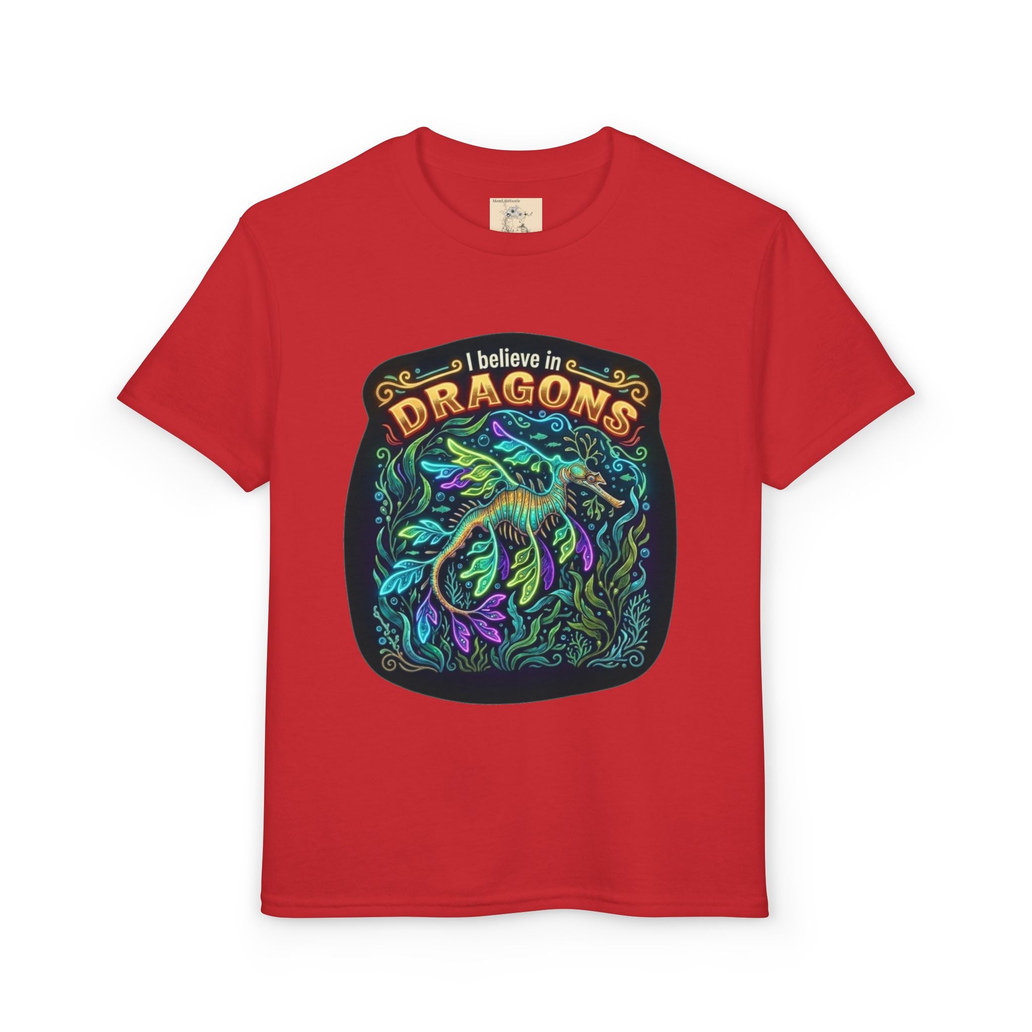 T-Shirt | 'I Believe in Dragons' Colorful Dragon Graphic Youth Tee