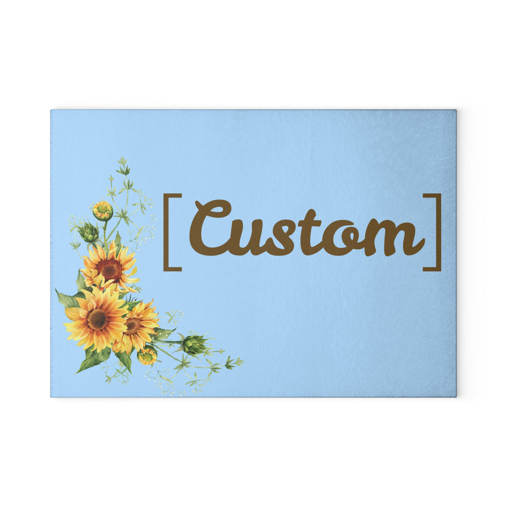 Glass Cutting Board | Personalized Name Sunflower Kitchen Decor