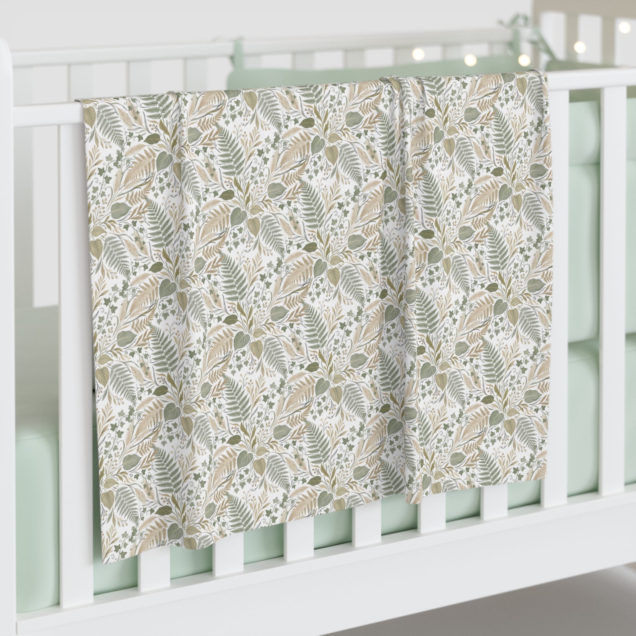Baby Swaddle Blanket | Neutral Leaf Pattern Swaddle for Newborns