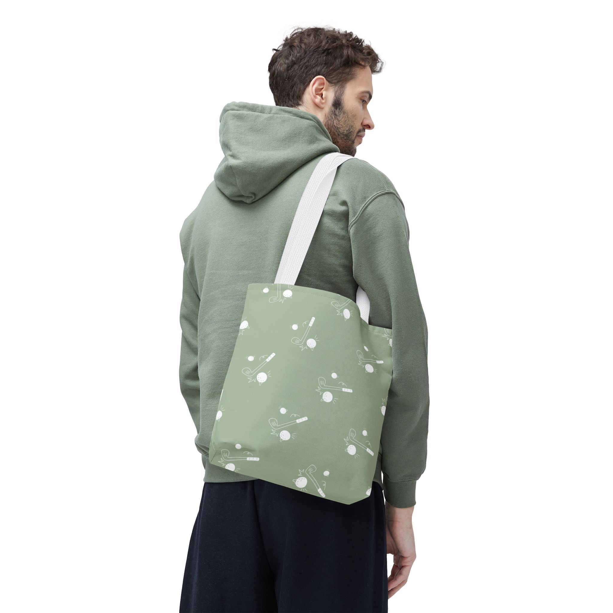 Tote Bag | Sage Green and Golf Pattern Shoulder Bag