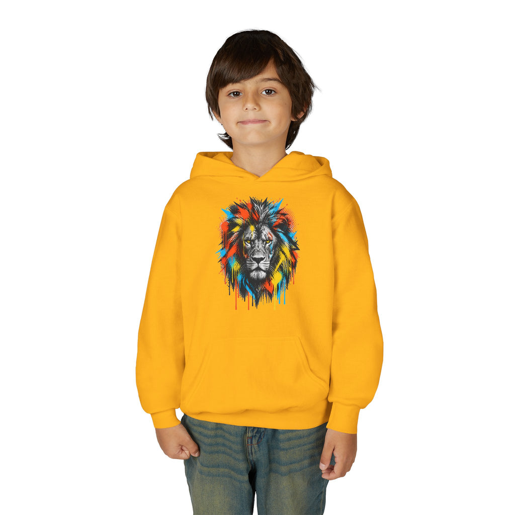 Lion Spirit Paint Drips Youth Hoodie