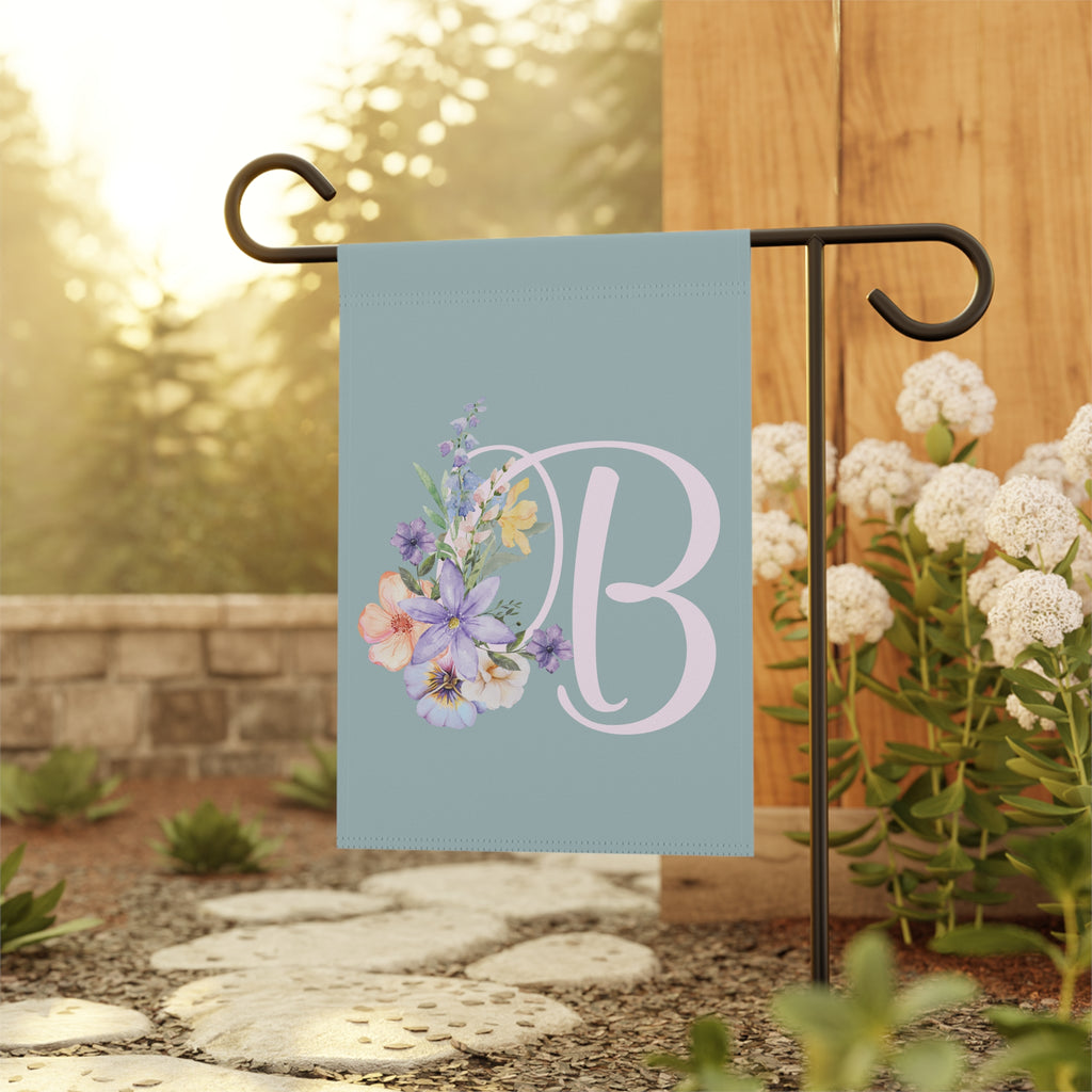 Home & Garden Banner | 'B' Monogram Pastel Garden Flag
