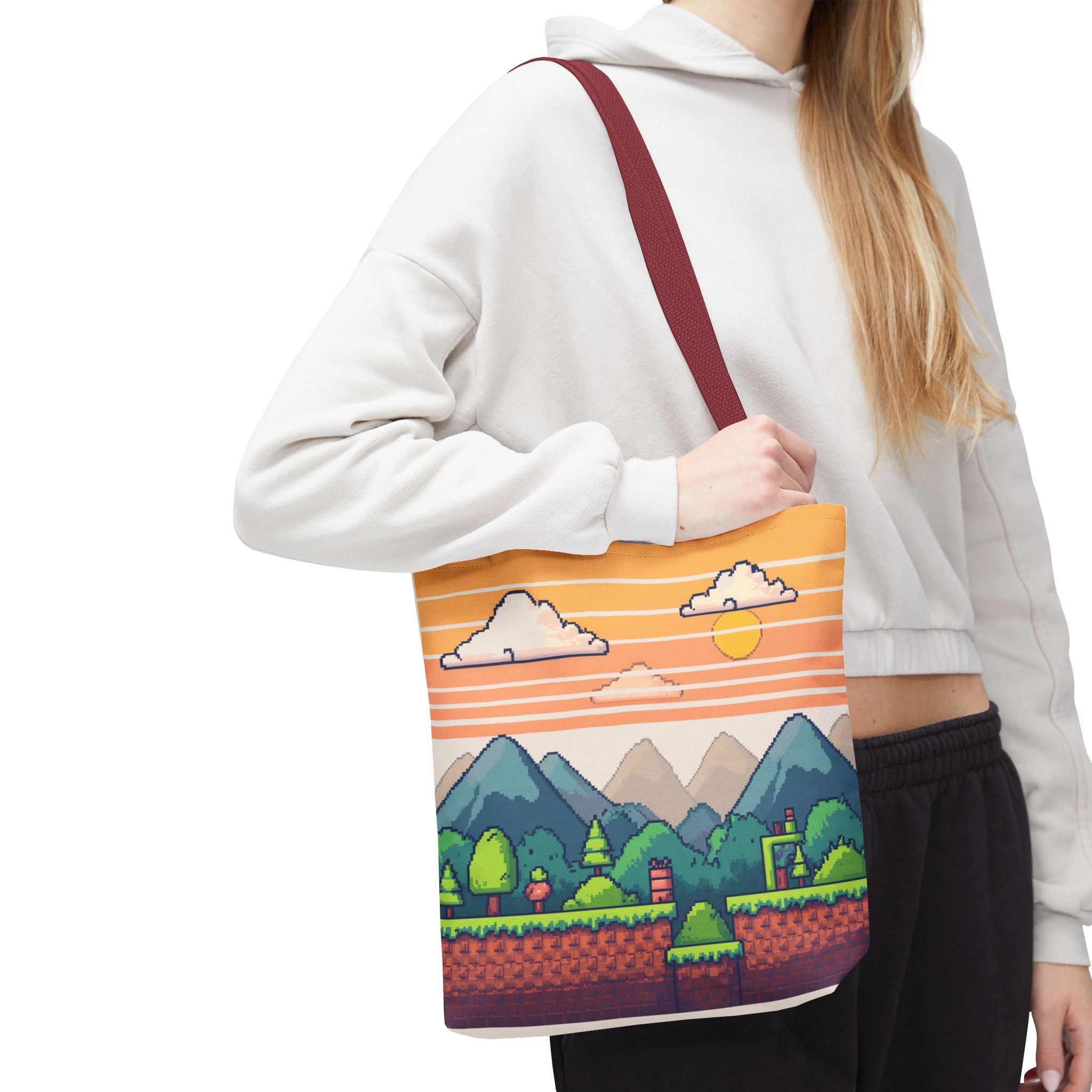 Tote Bag | Pixel Sunset Mountain Gamer Tote