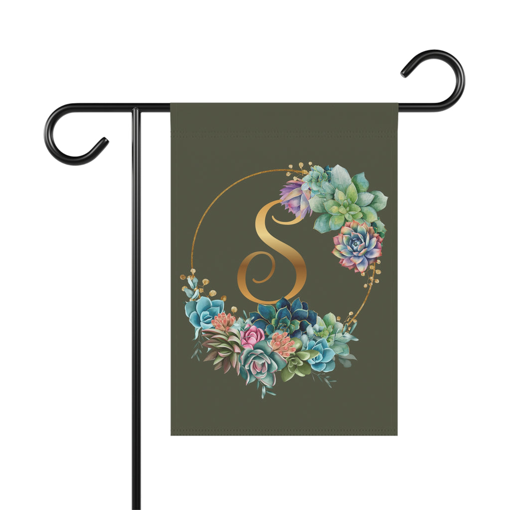 Home & Garden Banner | 'S' Monogram Succulents Flag