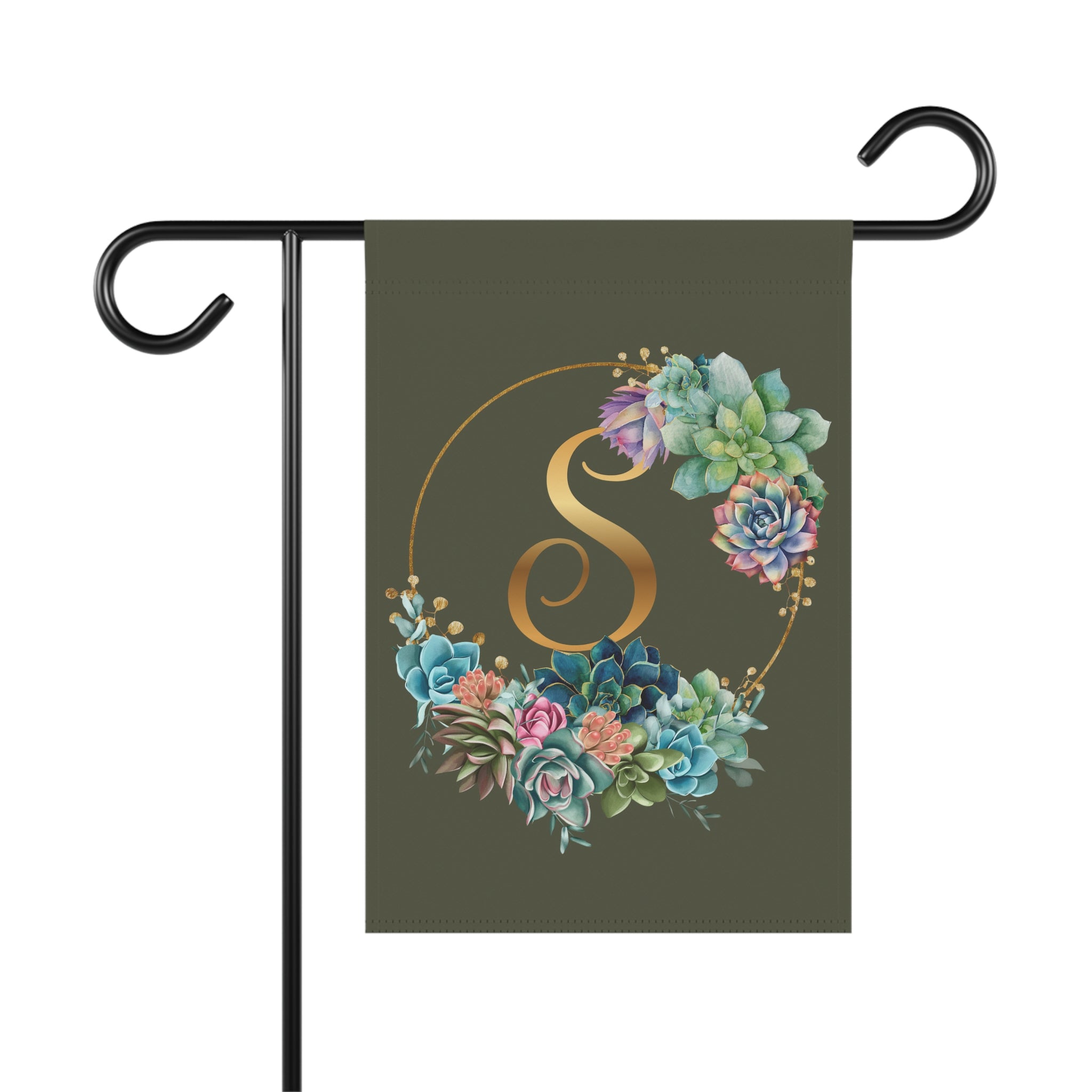 Home & Garden Banner | 'S' Monogram Succulents Flag