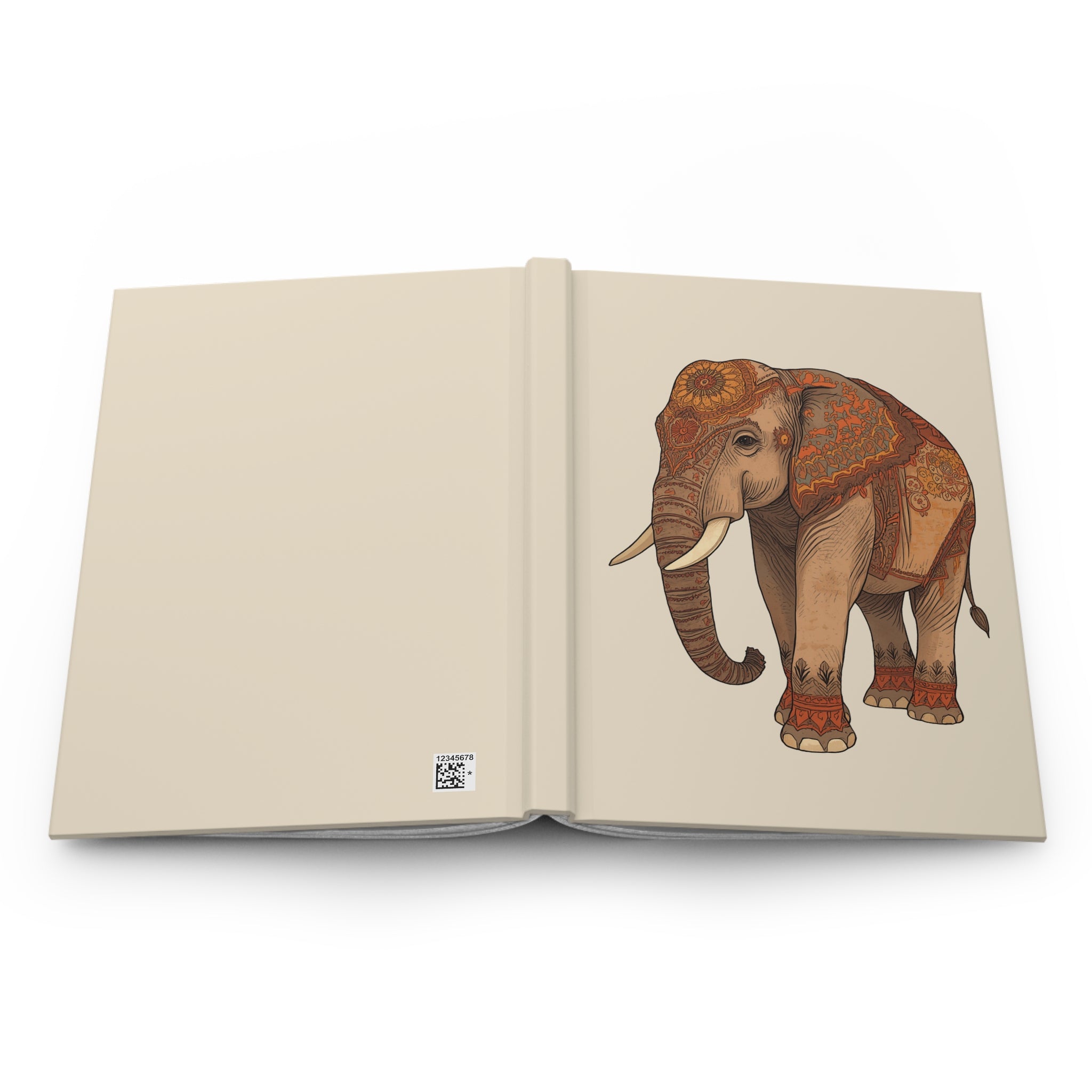 Journal | Illustrated Indian-Style Boho Elephant Hardcover Notebook