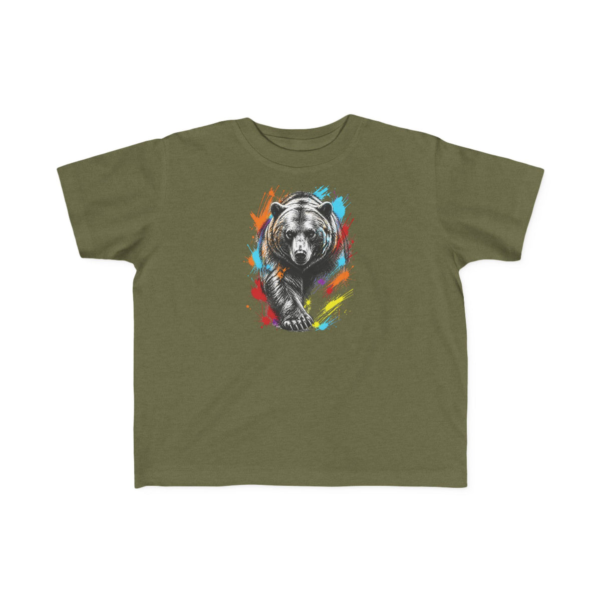 Colorful Kodiak Bear T-Shirt for Tots