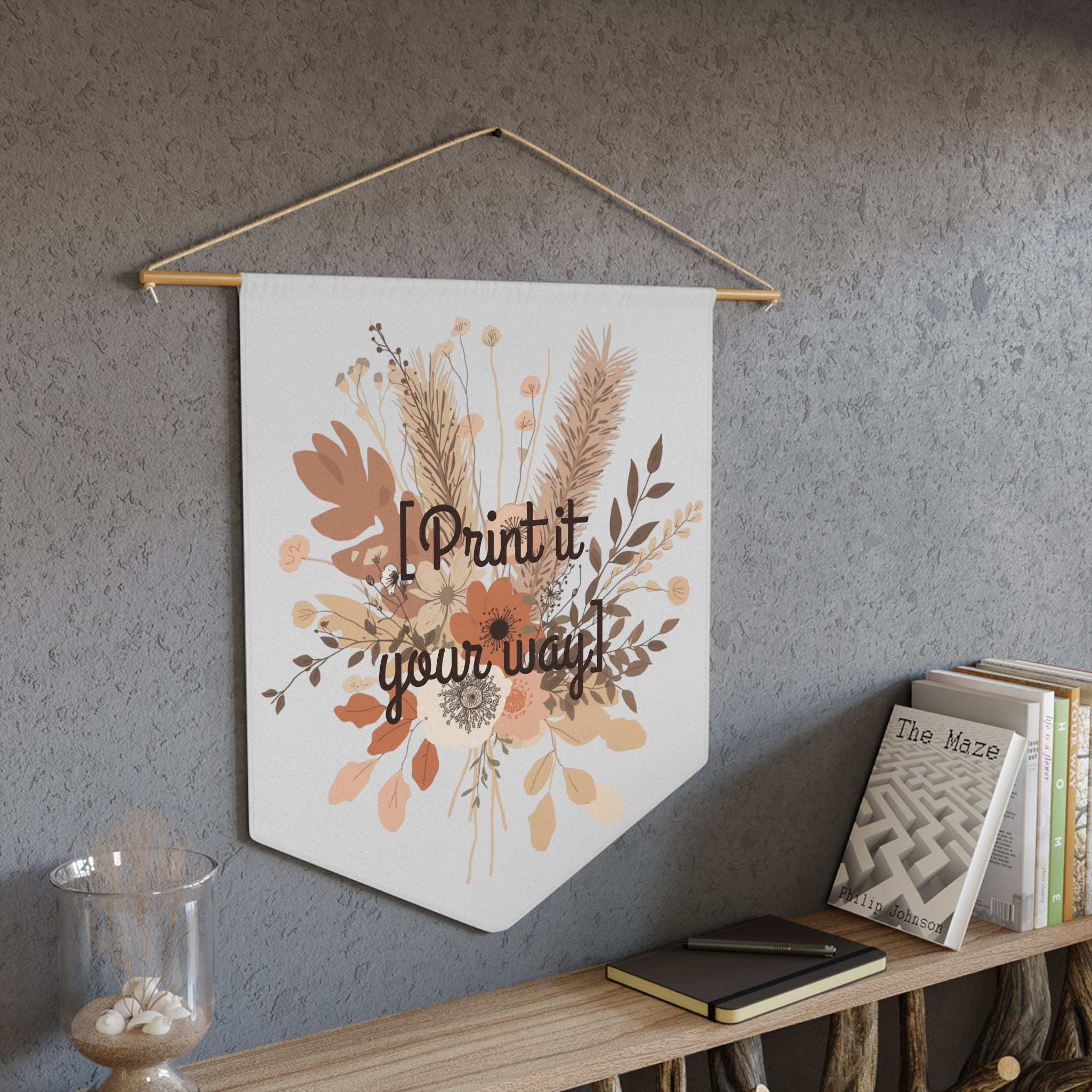 Pennant Banner | Neutral Dried Flowers Floral Boho Wall Decor