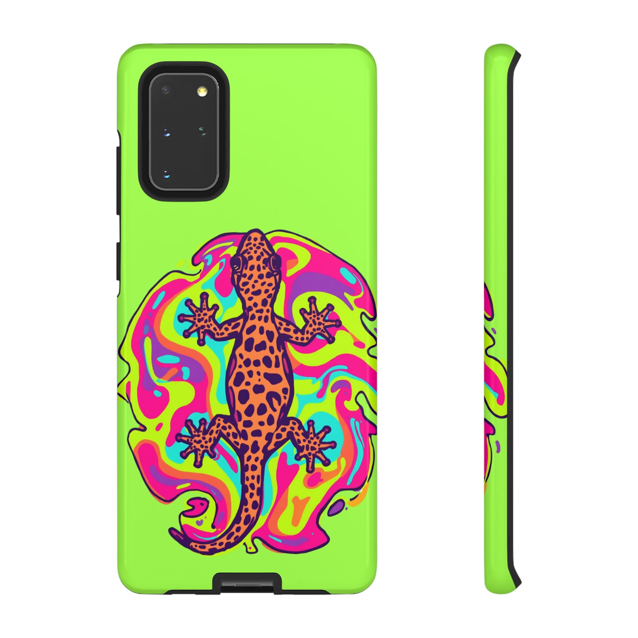 Phone Cases | Neon Leopard Gecko Swirl Phone Case