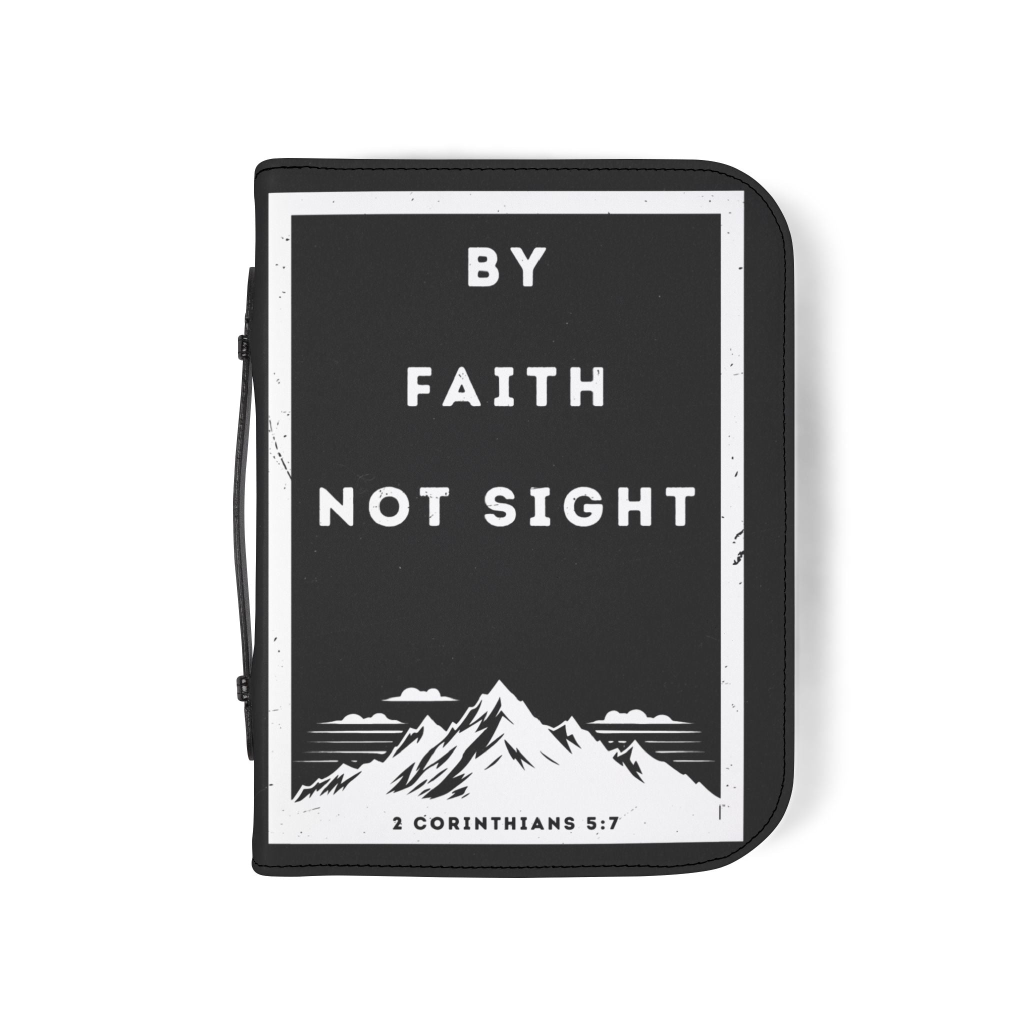 Bible Cover | 2 Cor 5:7 Scripture Zippered Case 'By Faith Not Sight'
