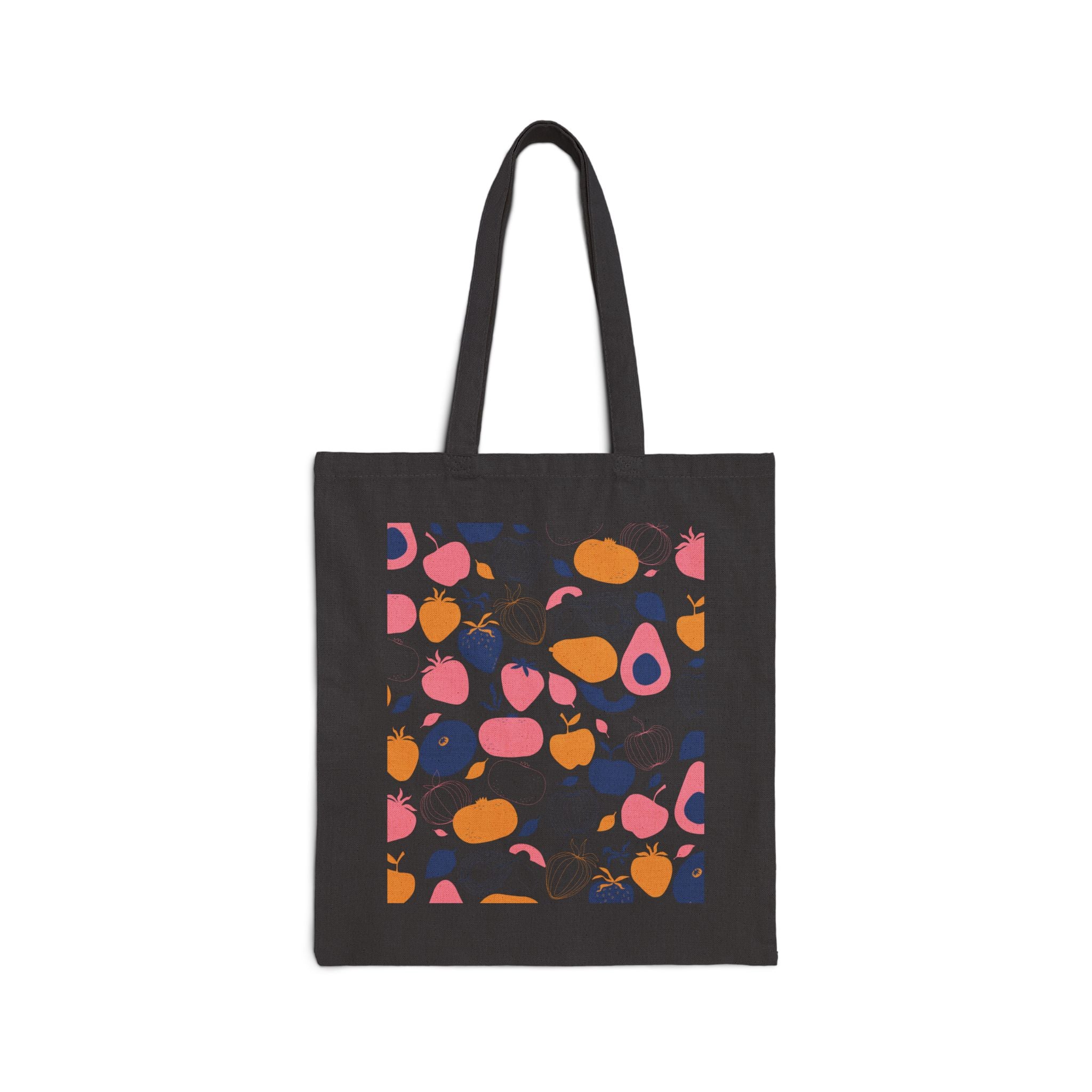 Tote Bag | Abstract Fruit Pattern Canvas Grocery Tote