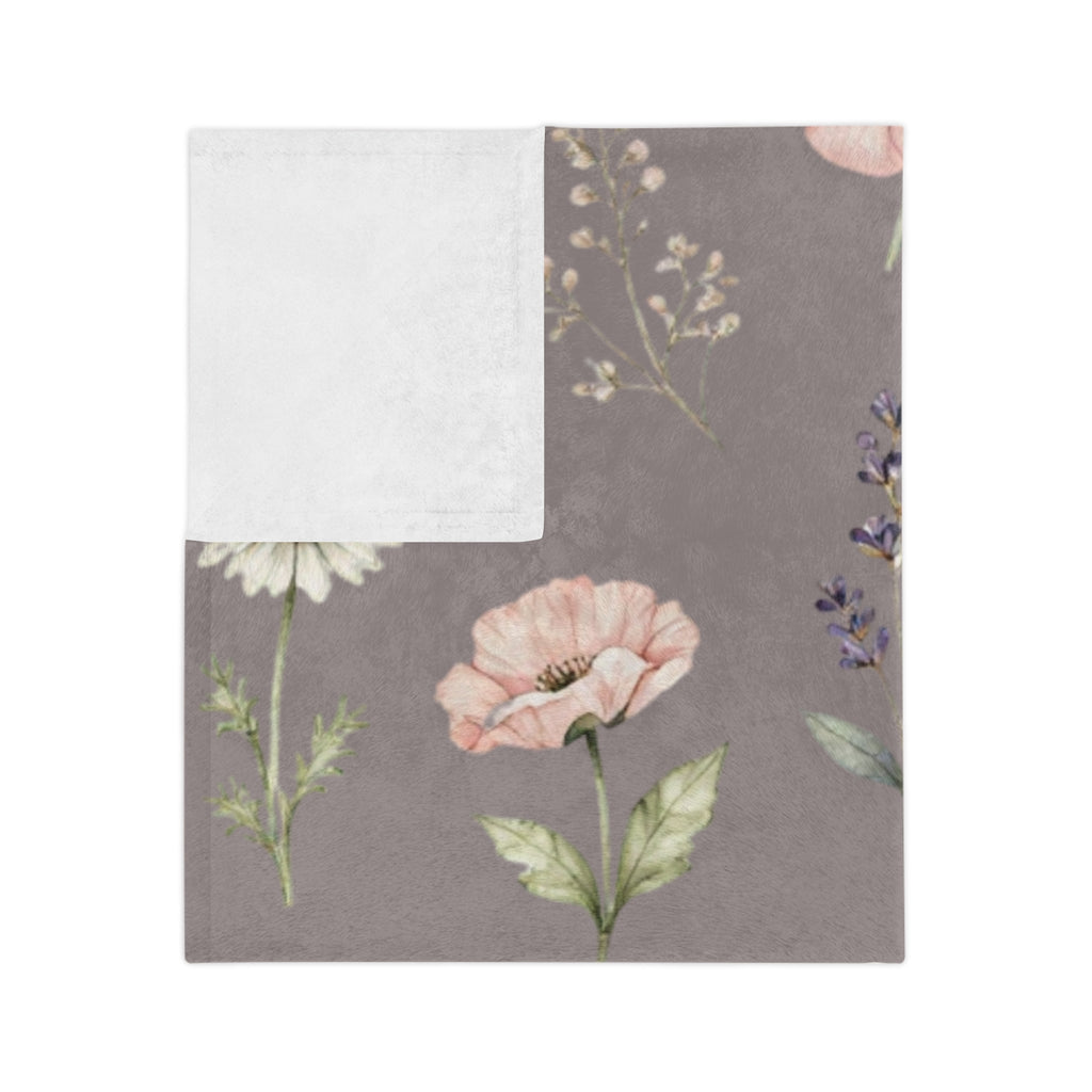 Wildflowers on Mauve Microfiber Throw