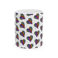 Coffee Mug | Neon Leopard Print Hearts Ceramic Coffee Cup (11oz & 15oz)