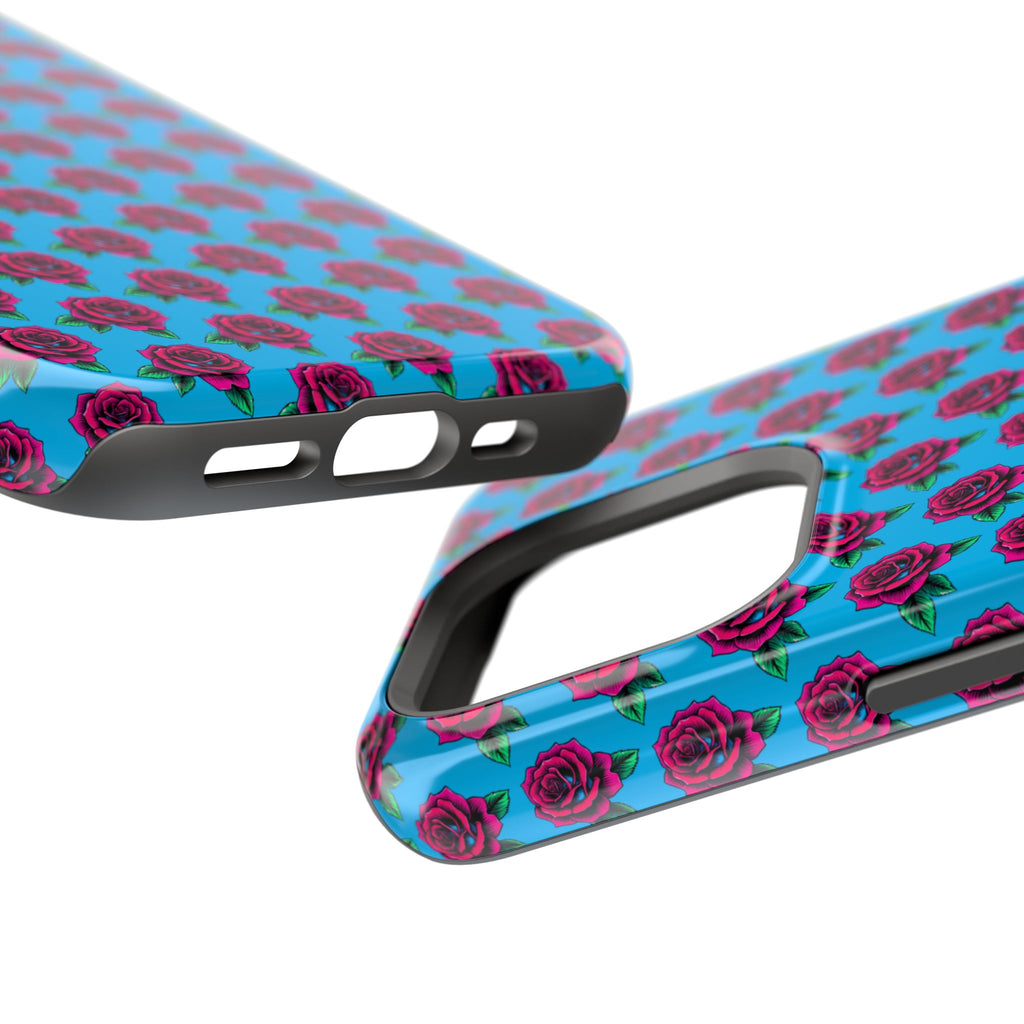 Phone Cases | Bright Rose Pattern Magnetic Impact-Resistant Case