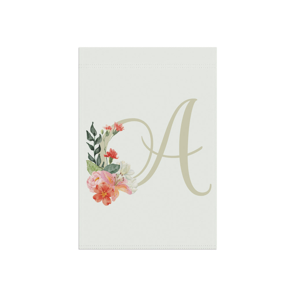 Home & Garden Banner | 'A' Monogram Watercolor Blooms Flag