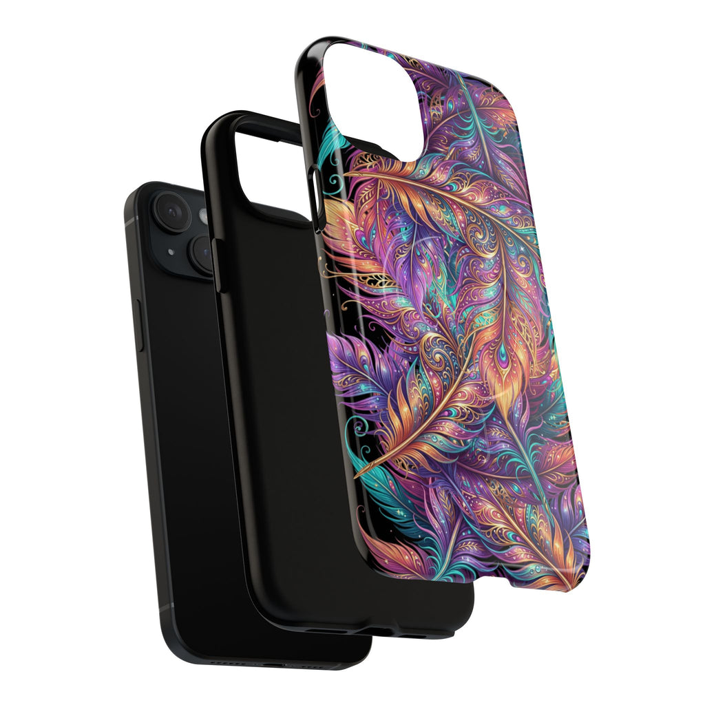 Phone Case | Colorful Feather Art Magnetic Tough Phone Cover