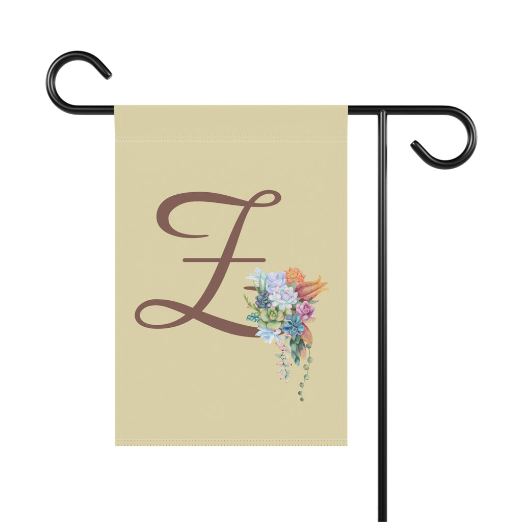 Home & Garden Banner | 'Z' Monogram Cheerful Succulents Flag