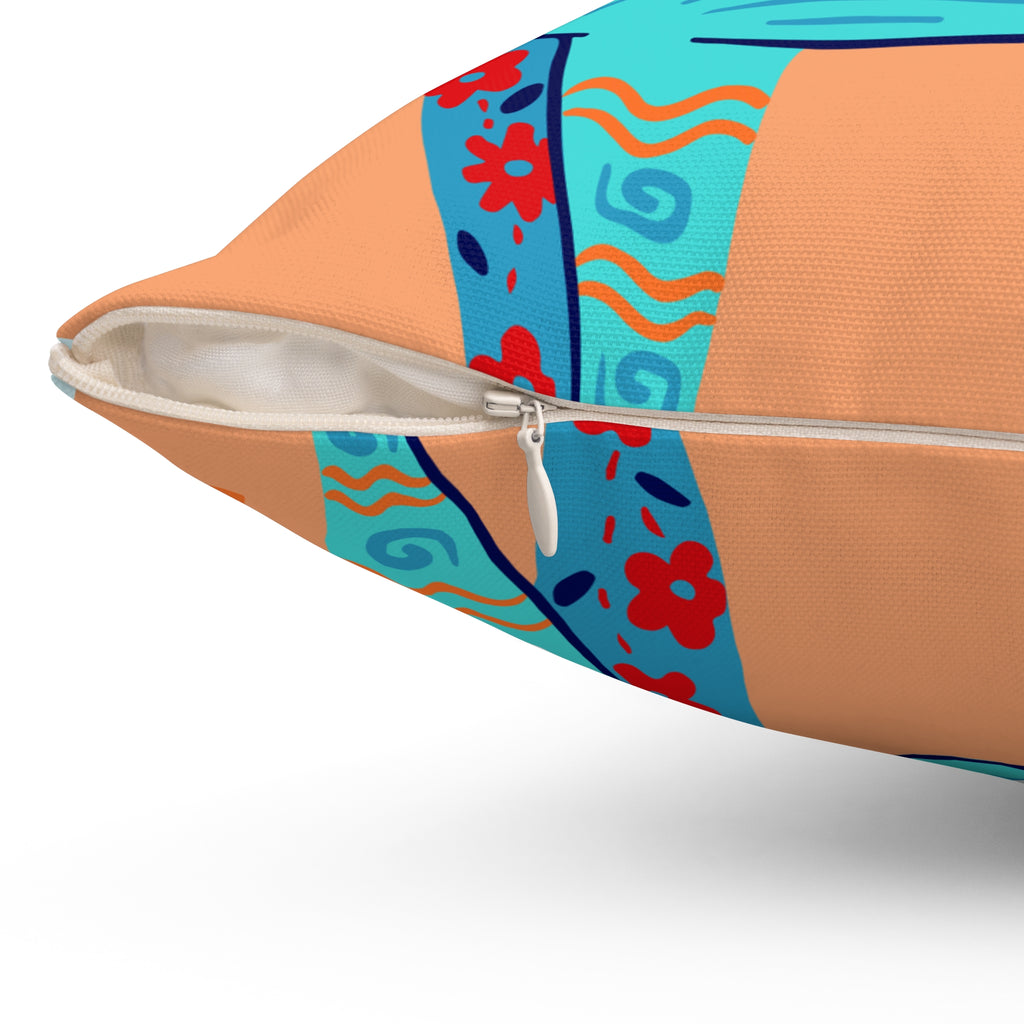 Throw Pillow | Boho Folk Art Fox Decorative Pillow