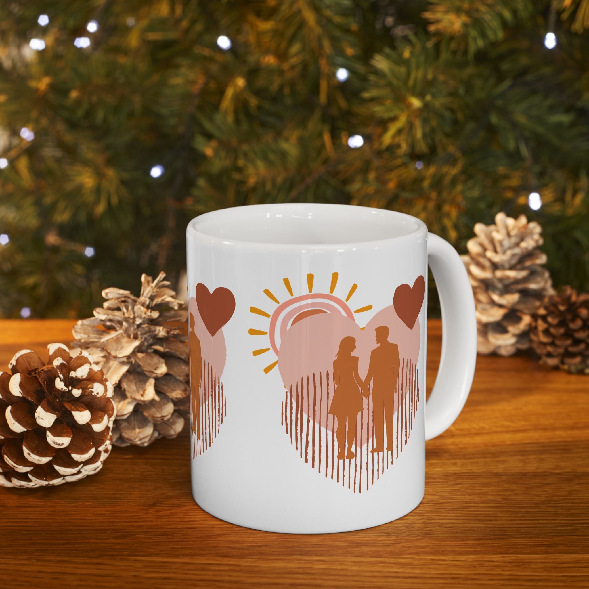 Coffee Mug | Romantic Heart Silhouette Coffee Cup (11oz/15oz)