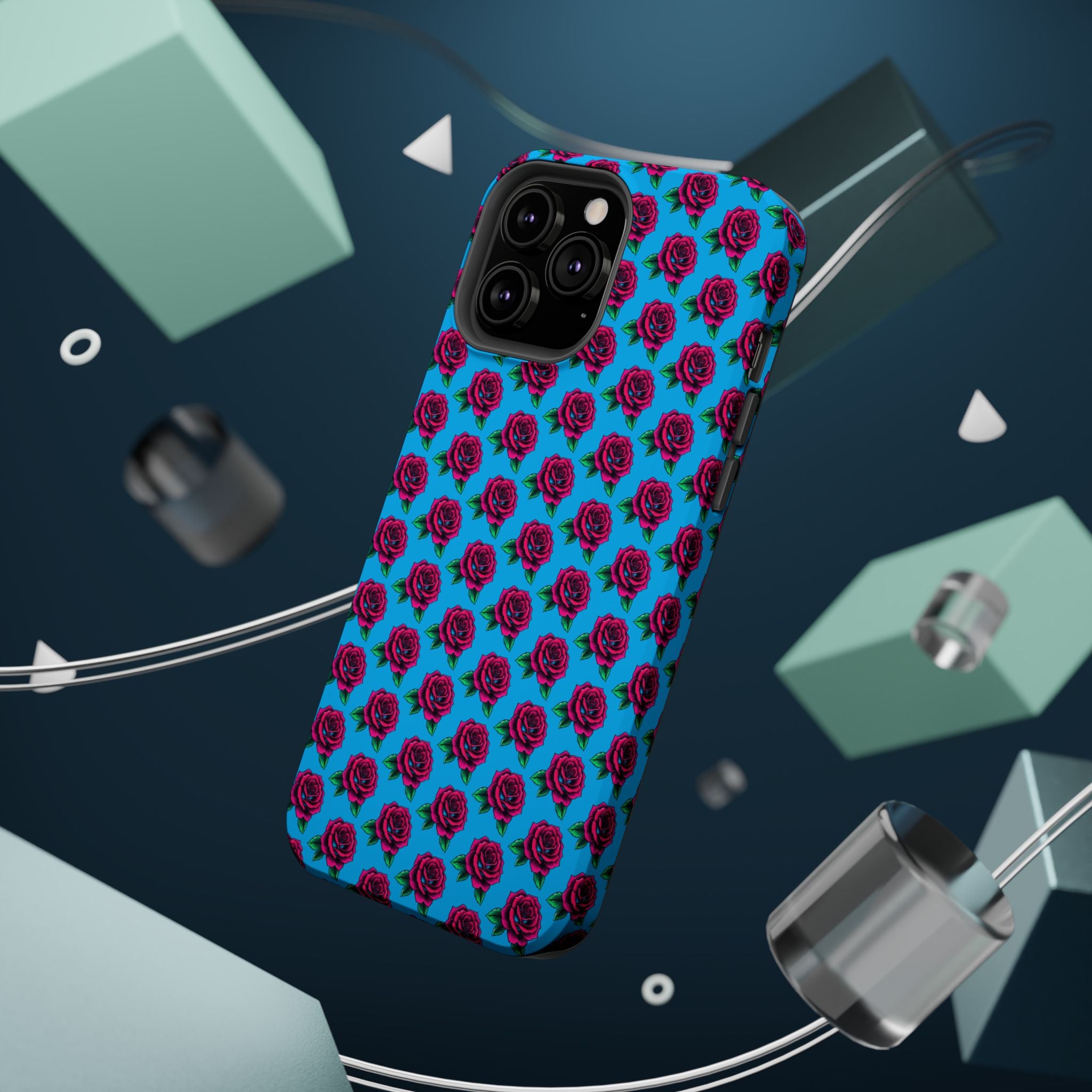 Phone Cases | Bright Rose Pattern Magnetic Impact-Resistant Case