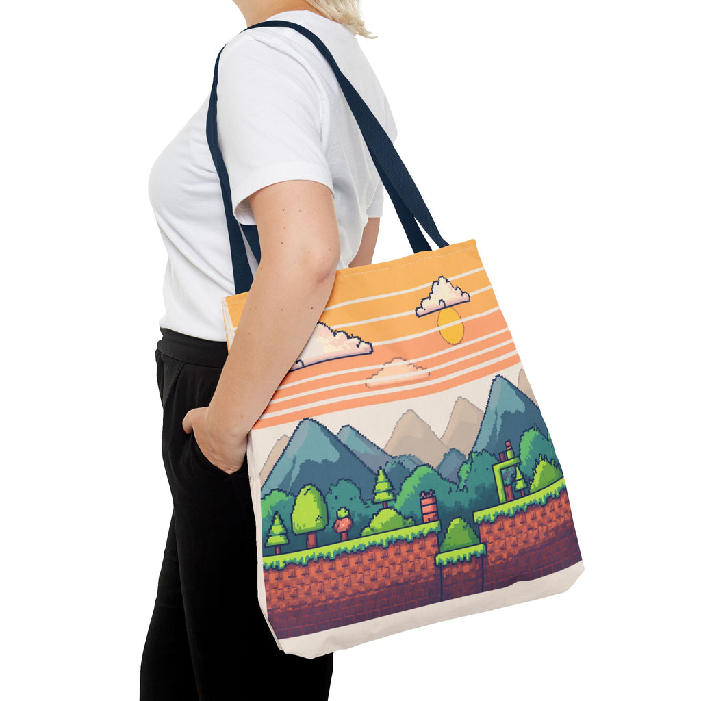 Tote Bag | Pixel Sunset Mountain Gamer Tote