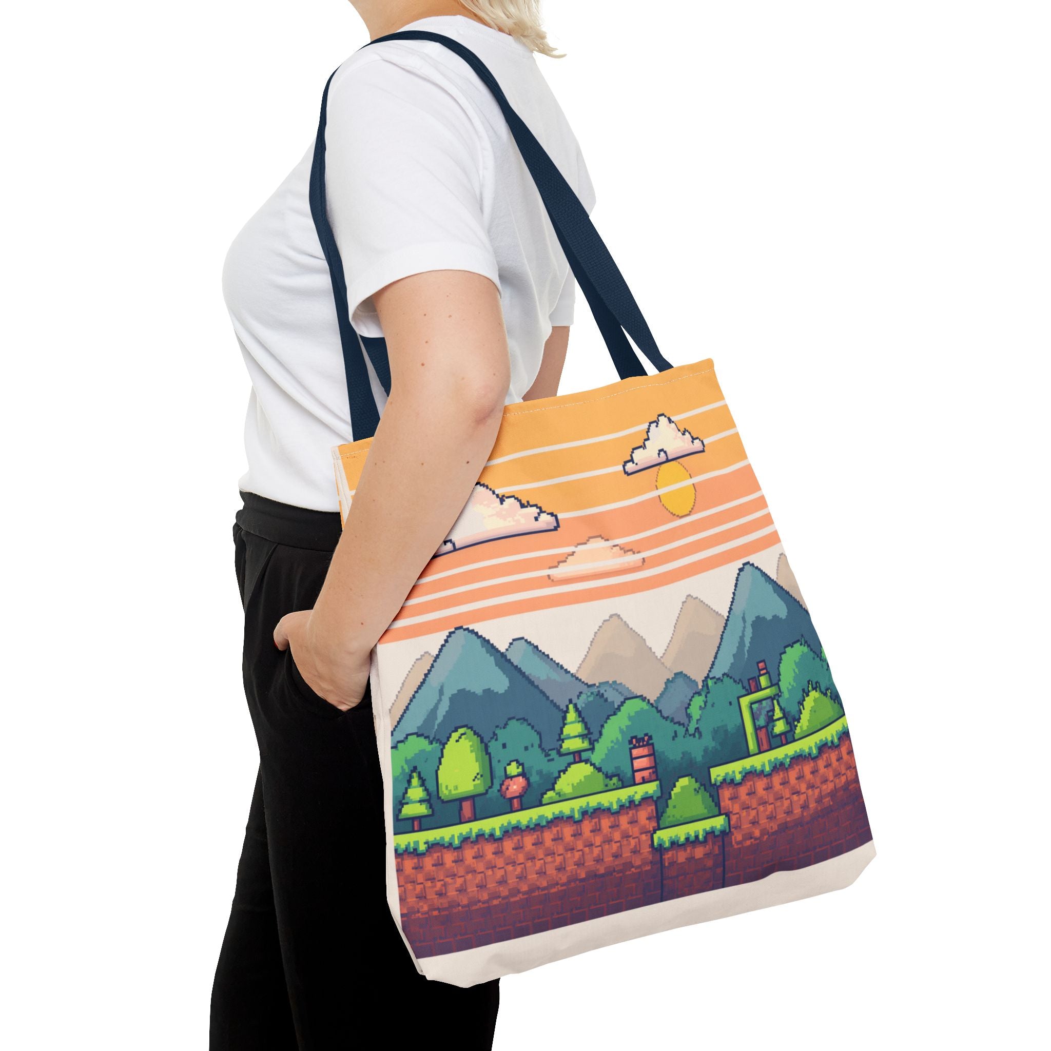 Tote Bag | Pixel Sunset Mountain Gamer Tote