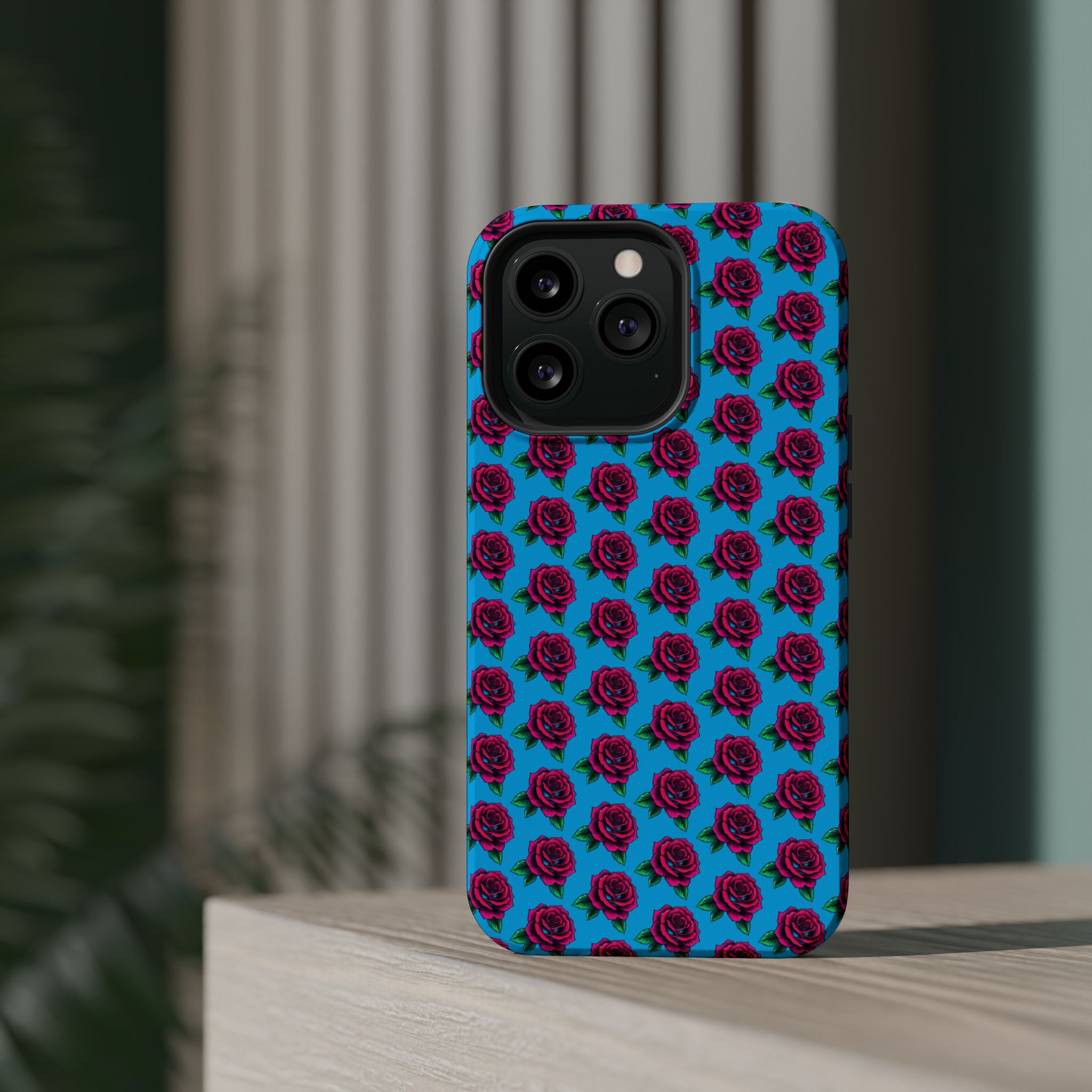 Phone Cases | Bright Rose Pattern Magnetic Impact-Resistant Case
