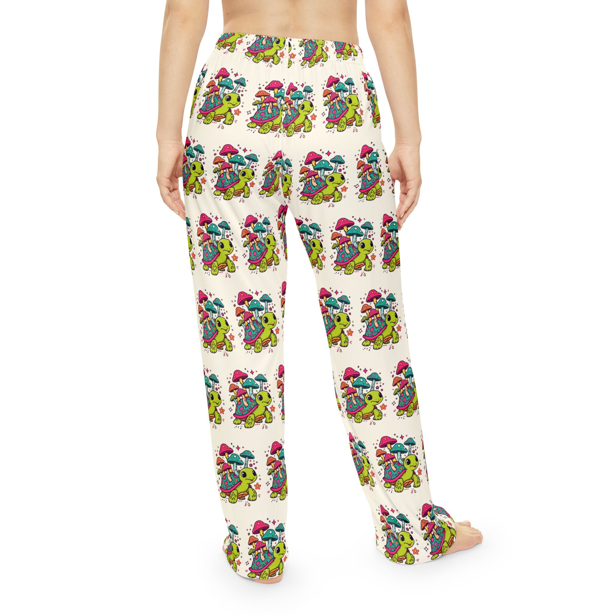 Pajama Pants | All-Over Print Colorful Mushroom Turtle Pattern