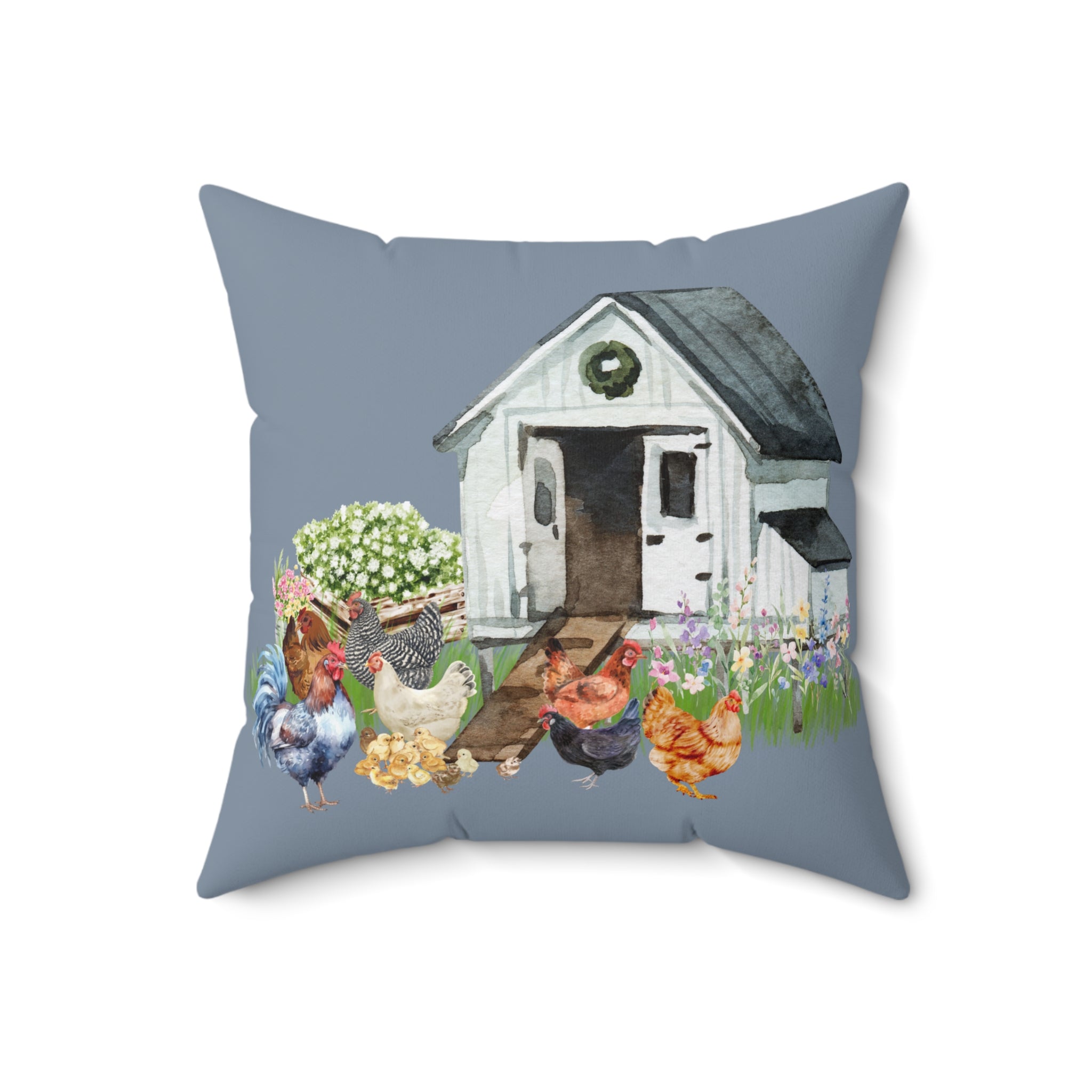 Throw Pillow | Country Cottage Farmhouse Chicken Coop Decorative Pillow