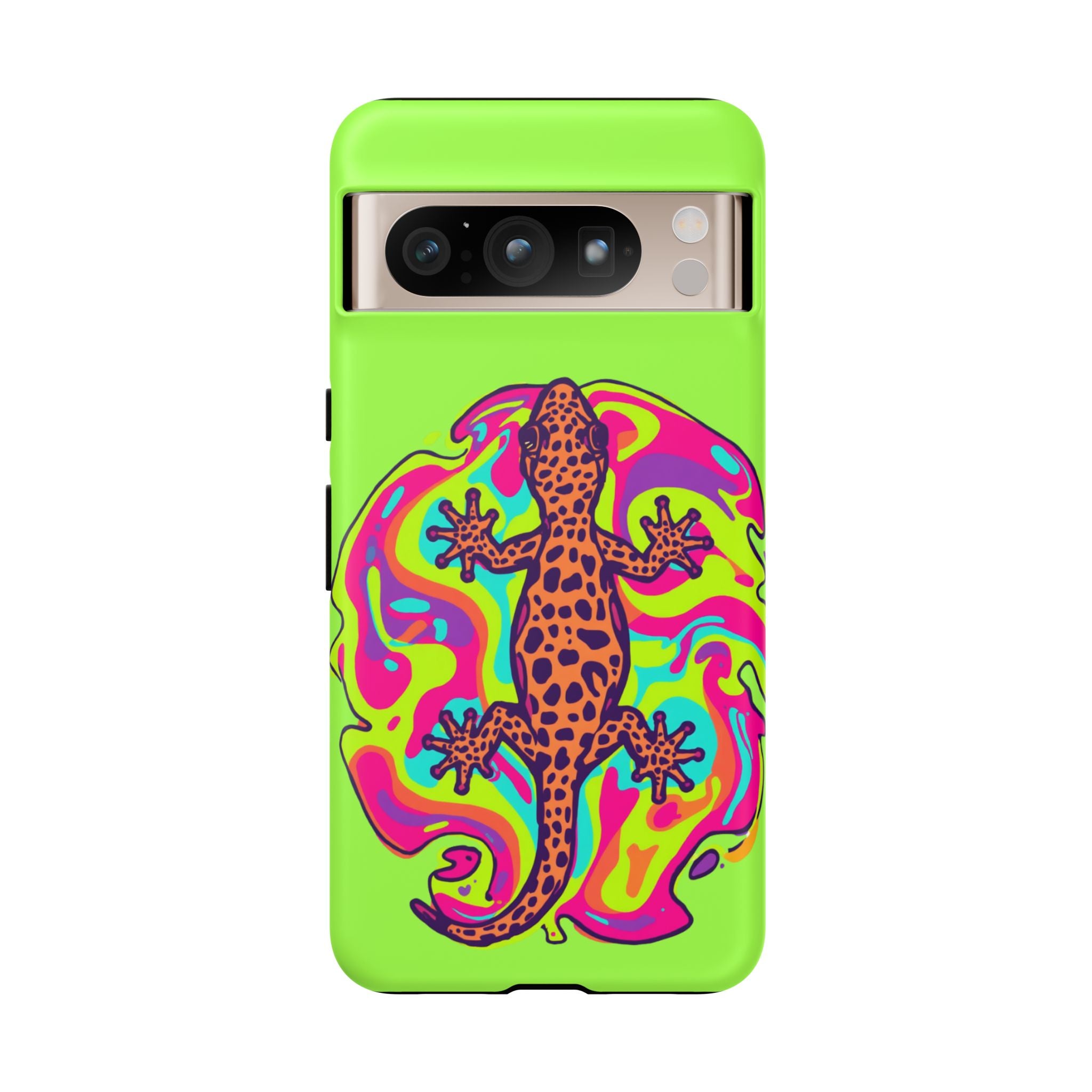 Phone Cases | Neon Leopard Gecko Swirl Phone Case