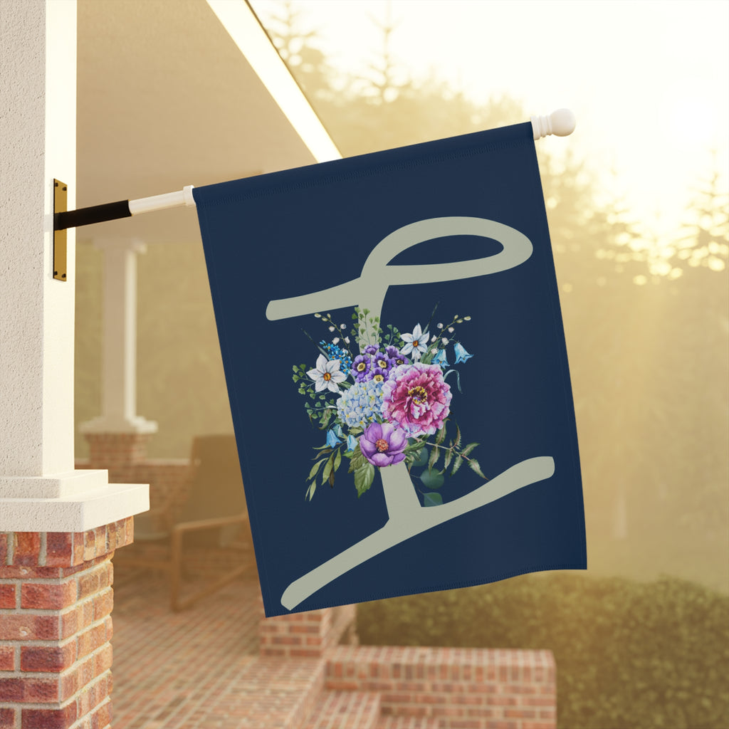 Home & Garden Banner | 'I' Monogram Delicate Bouquet Flag