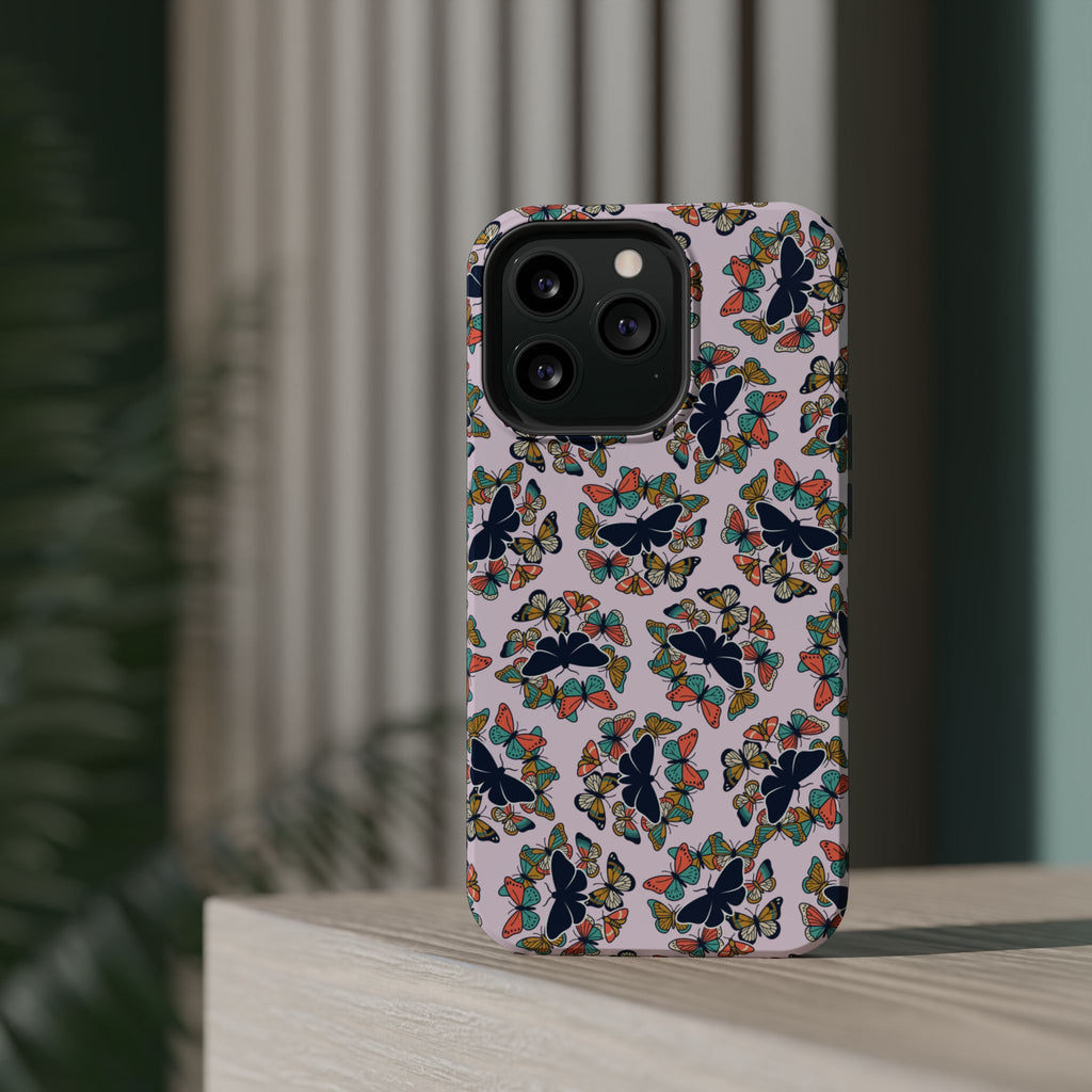 Phone Cases | Pastel Butterflies and Moths Pattern Magnetic Impact-Resistant Case