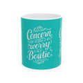 Coffee Mug | Teal Ceramic Mug 'Concern is Just Worry in a Bowtie'