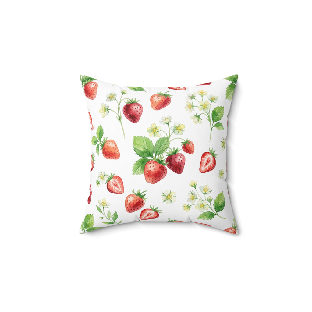 Throw Pillow | Strawberries Pattern Accent Pillow