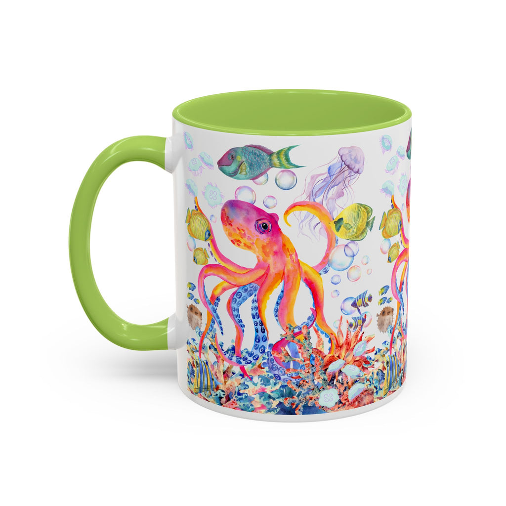 Coffee Mug | Colorful Octopus Accent Mug 11/15oz